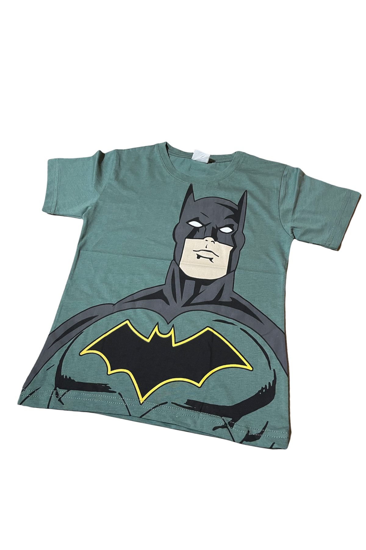 Lolliboomkids Erkek Çocuk Maske Batman Yarasa Adam Karakter T-shirt Yeşil Renk