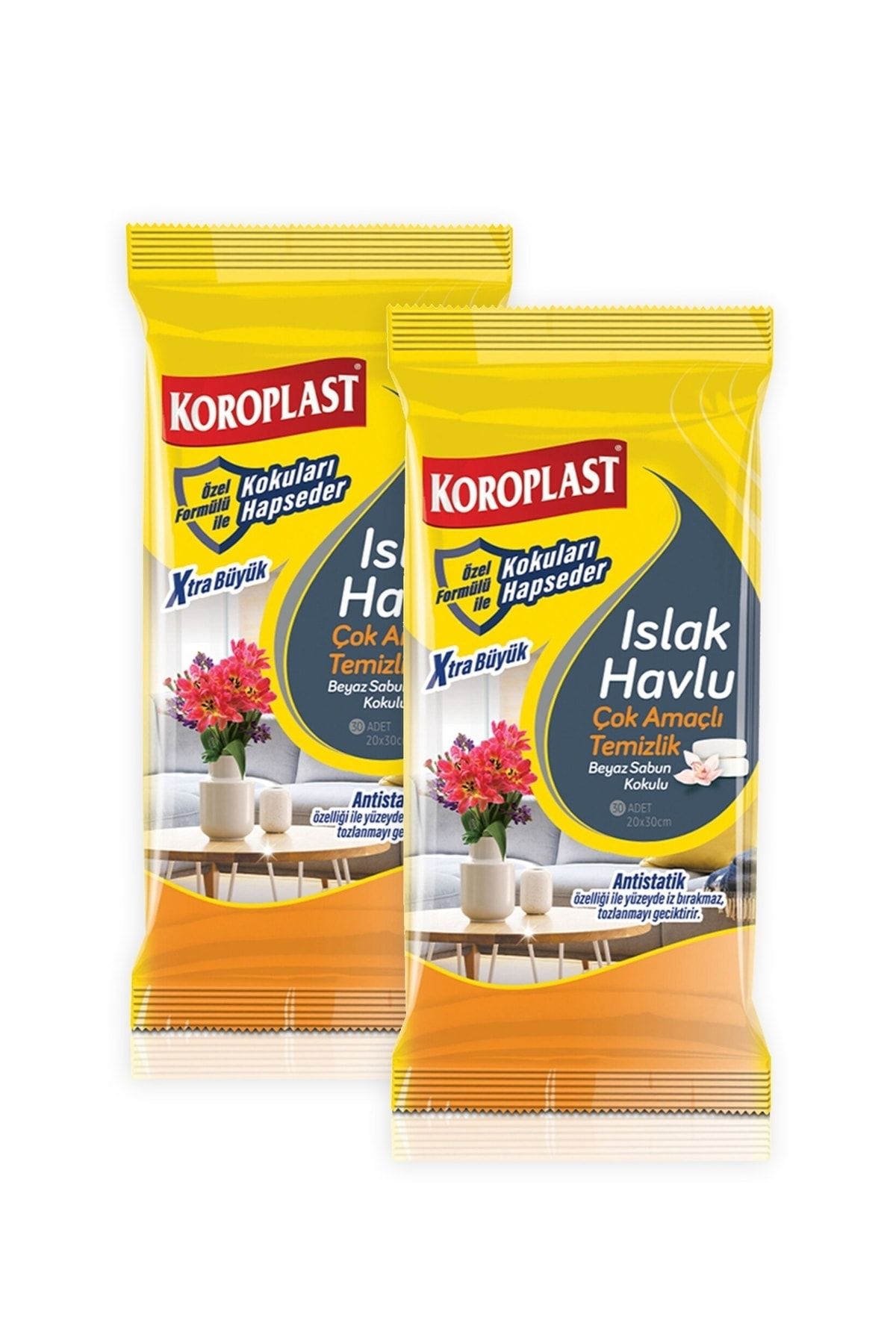 Koroplast Islak Havlu Çok Amaçlı Ferah Kokulu 30lu X 2 Paket (20*30 Cm)