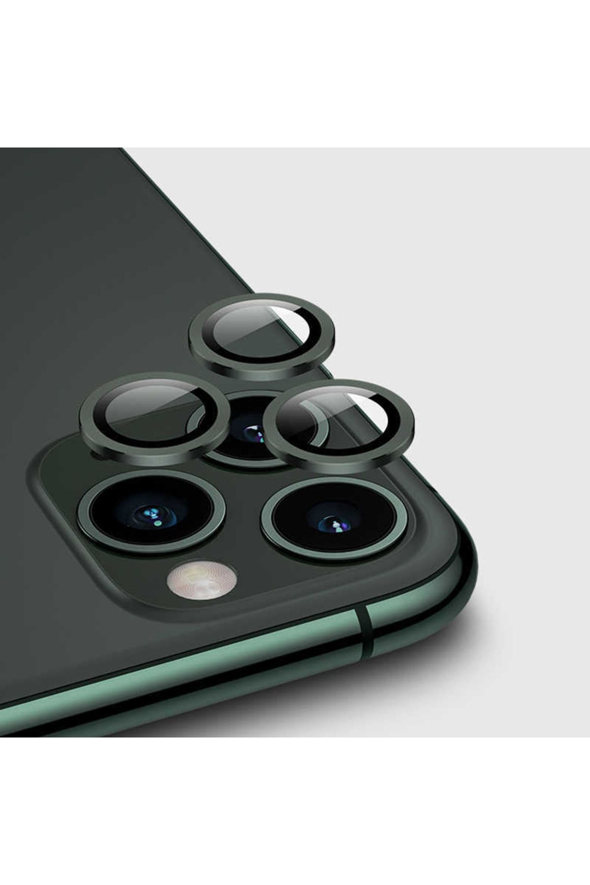 Bilişim Aksesuar Iphone 11 Pro Uyumlu Koyu Yeşil Kamera Lensi Koruma