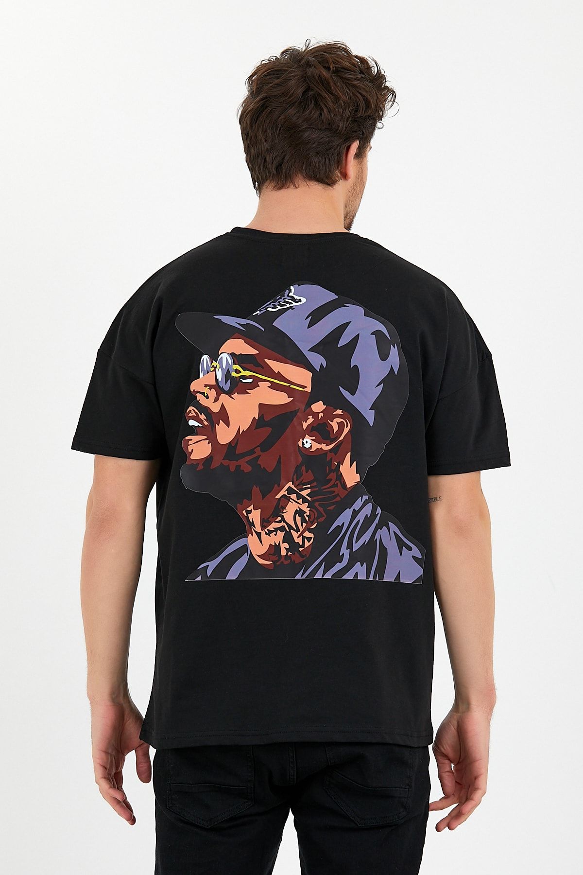 Genel Markalar - Şapkalı Rapçi Oversize T-shirt