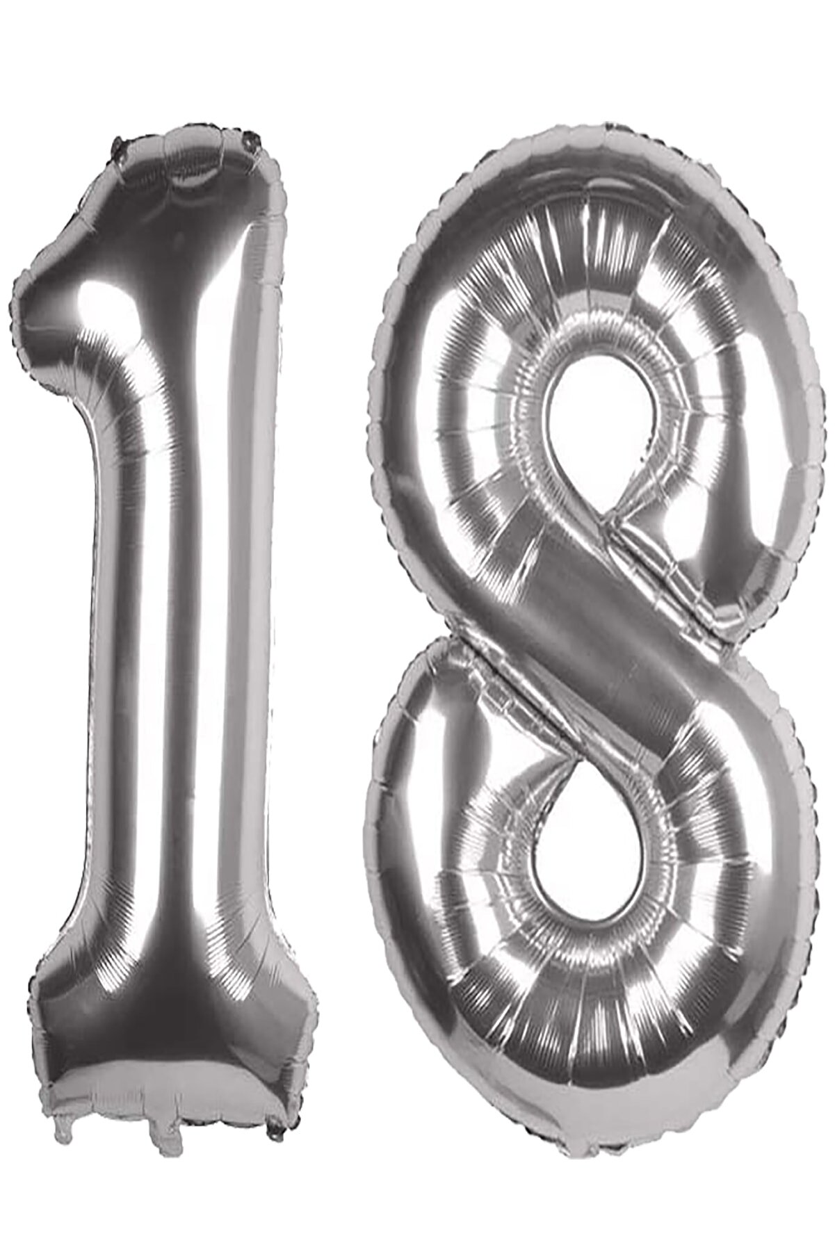 18. Yaş Doğum Günü Folyo Balon Seti Gümüş 100 Cm_0