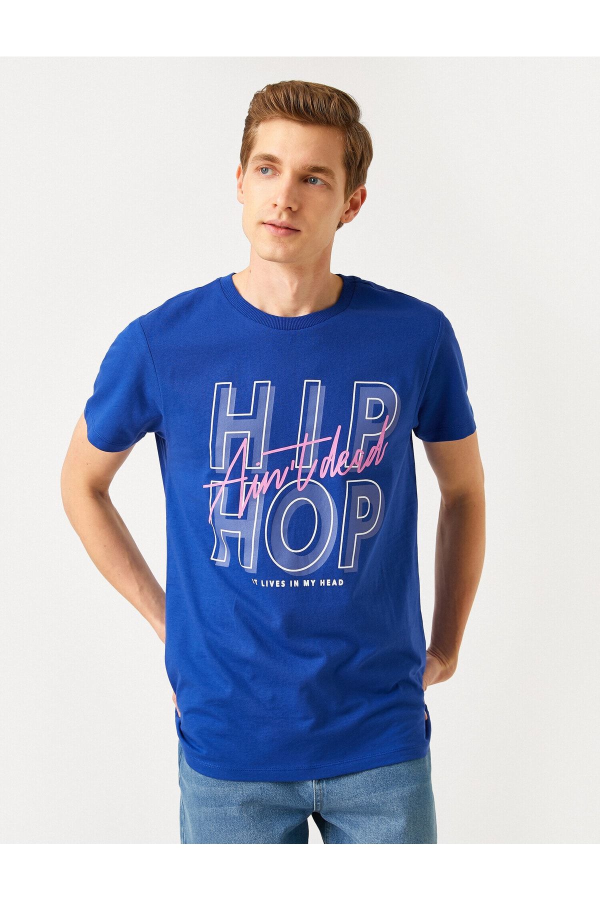 Koton Slim Fit Hiphop Baskılı Tişört