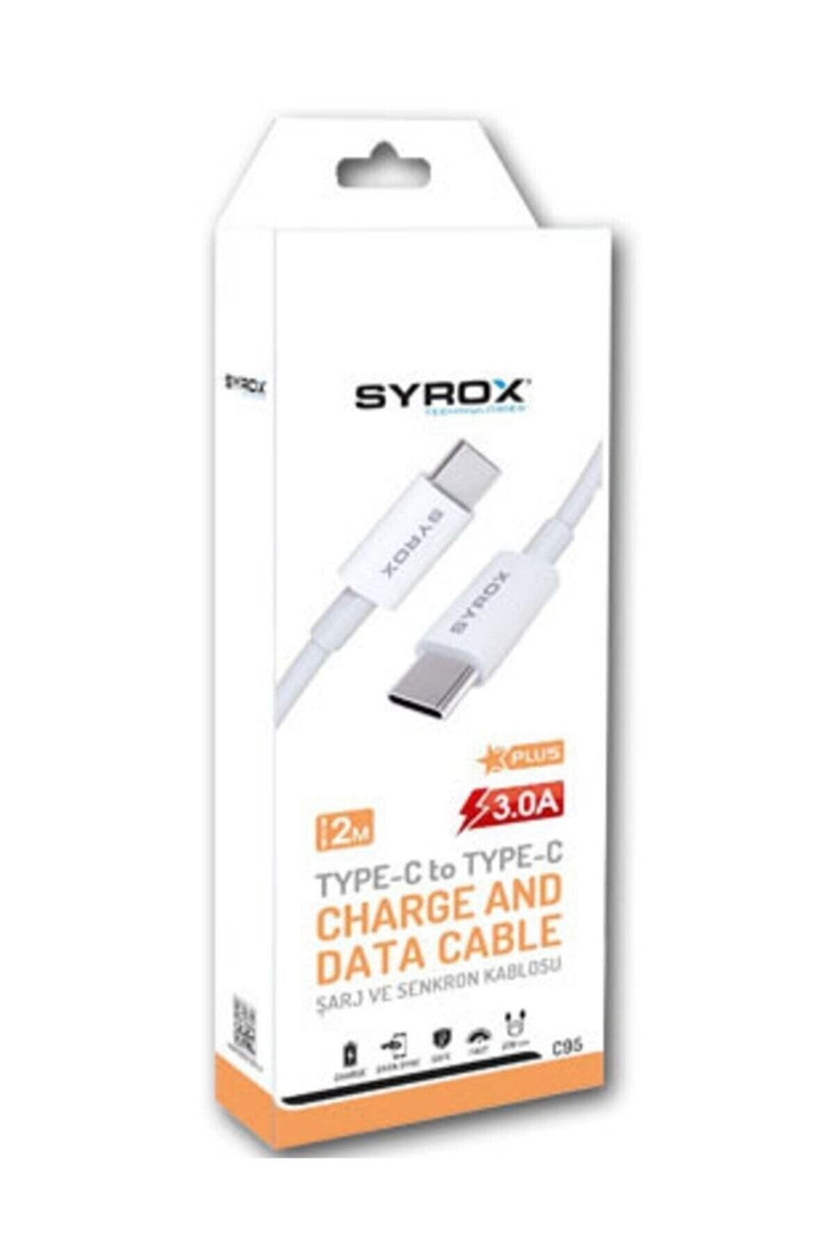 Syrox Syx-c95 Type-c To Type-c 3 Amper 2m Data+şarj Kablosu