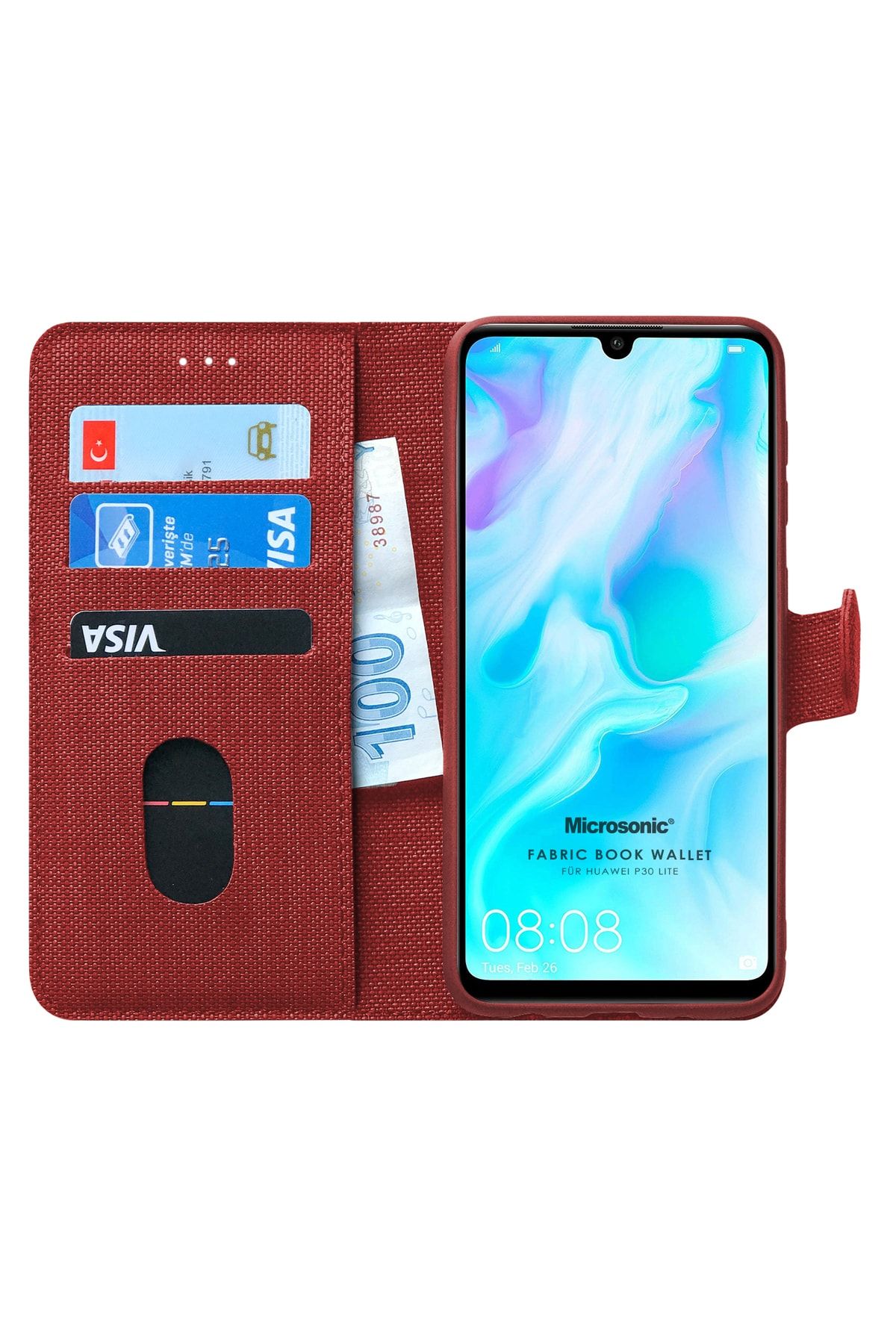 Microsonic P30 Lite Kılıf, Microsonic Fabric Book Wallet