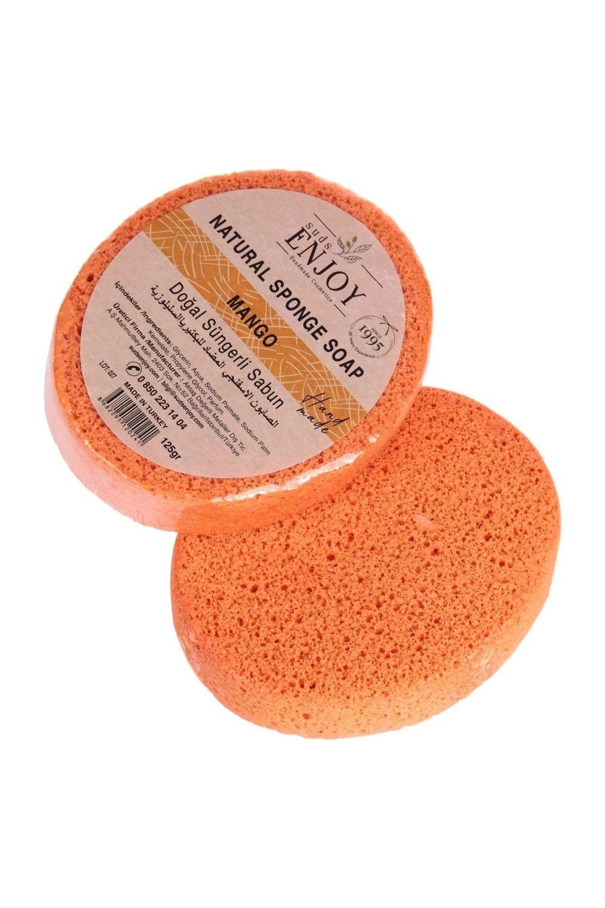 Enjoy Doğal Mango El Yapımı Süngerli Duş Sabunu 100gr