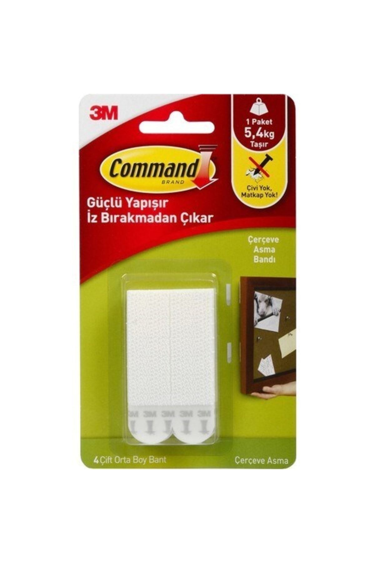 Genel Markalar Command Brand 17201-4pk Orta Boy Cırt Cırt Çerçeve Asma Bandı (5,2 Kg/paket)