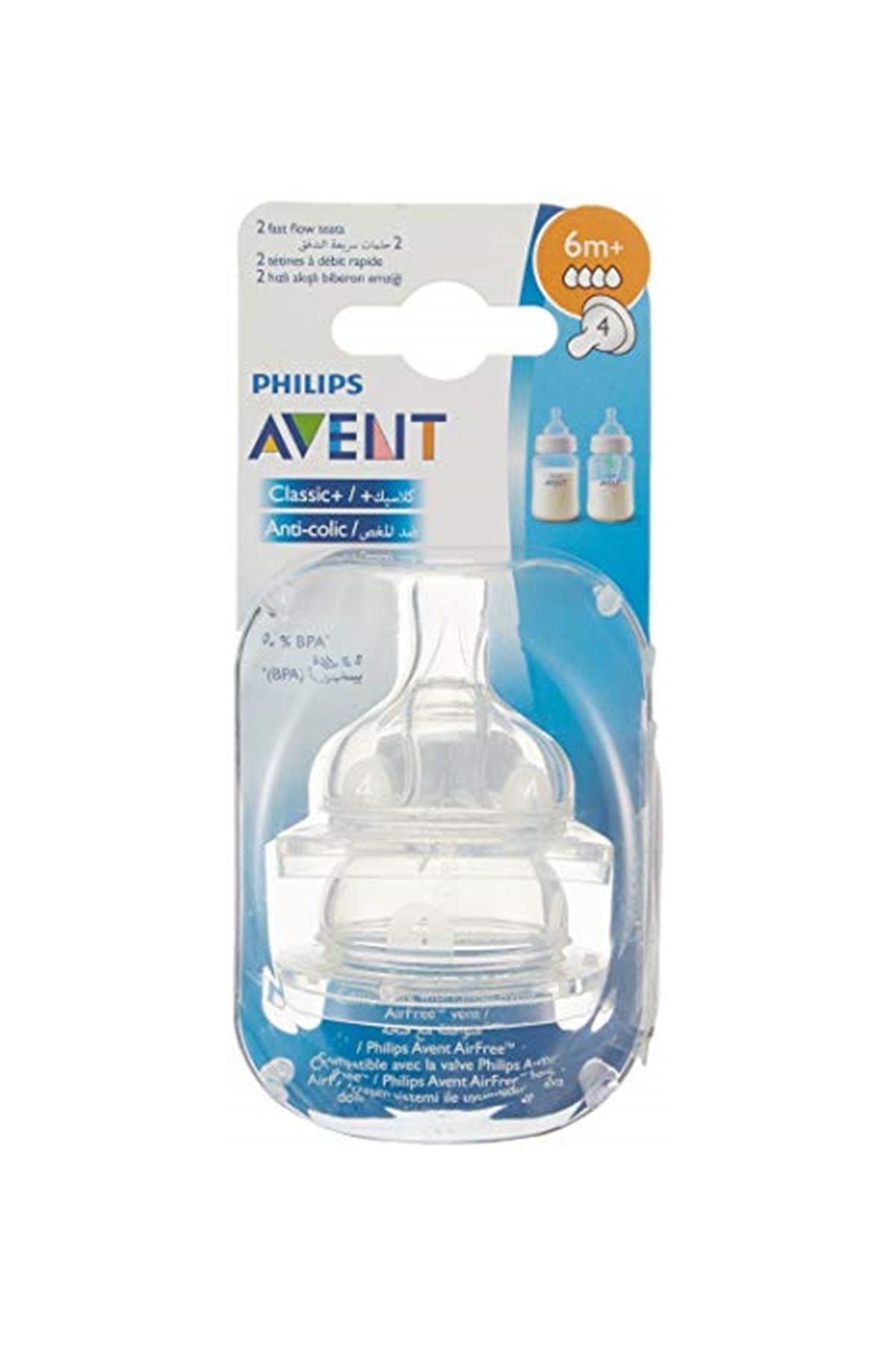 Philips Avent Scf634/27 Biberon Emziği 4 Delik 6 Ay+ 2'li Şeffaf