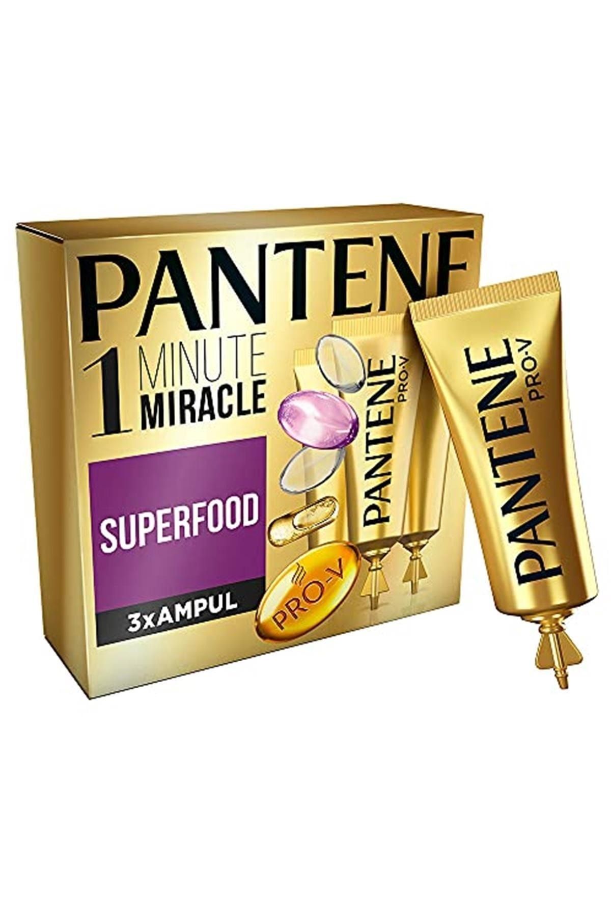 Pantene 1 Minute Miracle Superfood 3x15 Ml Ampül Saç Bakım Kürü