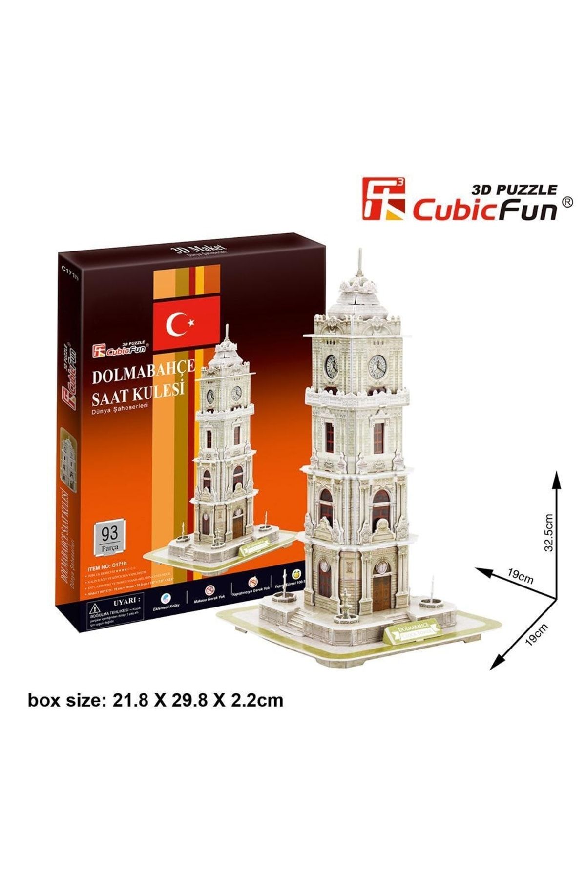 Genel Markalar C171h Cubic Fun Dolmabahçe Saat Kulesi 93 Parça  3 Boyutlu Puzzle