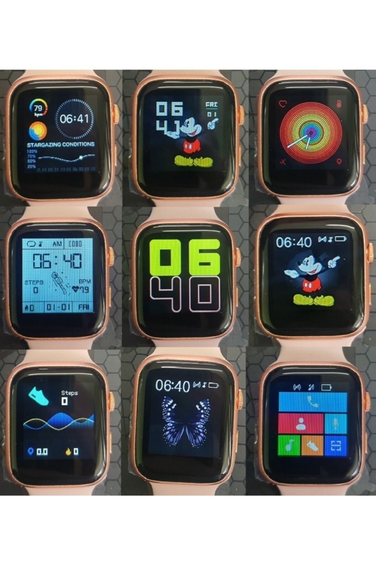 EMORES Akıllı Saat Nabız Ölçer Bileklik Adımsayar Smart Watch X7 Series 6 Mesaj Okuma Fitpro Siyah