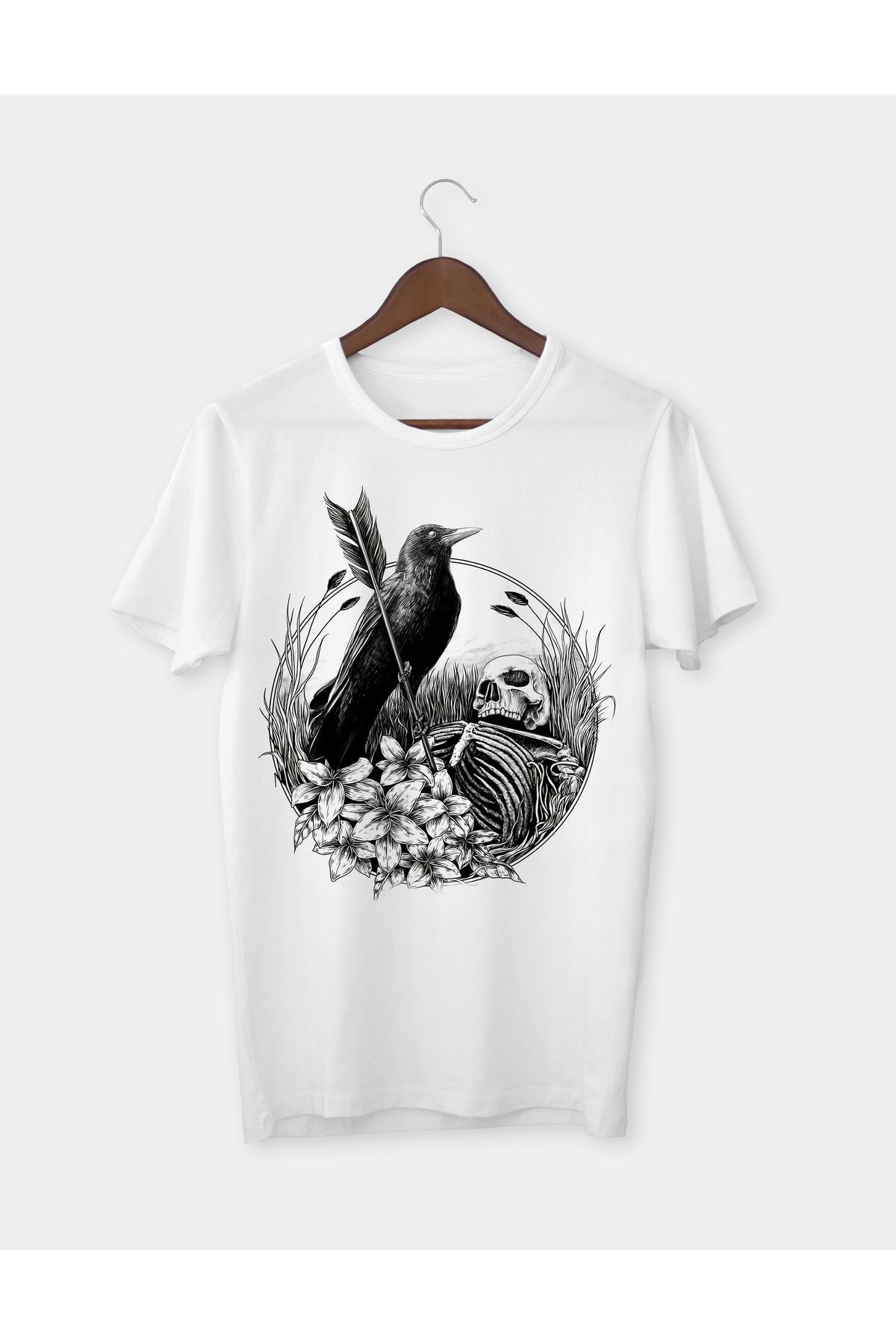 Karya Butik Karga Baskılı T-shirt Tişört