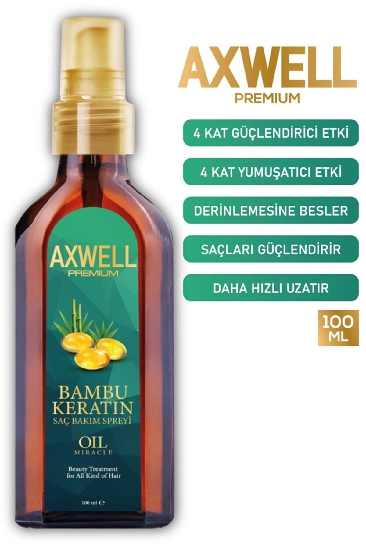 AXWELL Premium Bambu & Keratin Saç Bakım Spreyi - 100ml