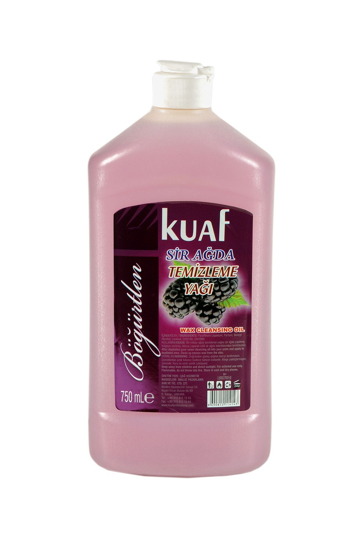 Kuaf Böğürtlenli Sir Ağda Temizleme Yağı 750 ml