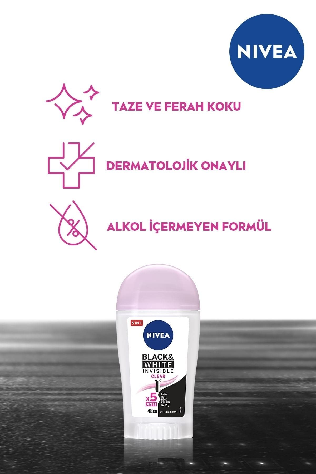 Kadın Stick Deodorant Black&White Invisible Clear 48 Saat Anti-perspirant Koruma  40ml_3