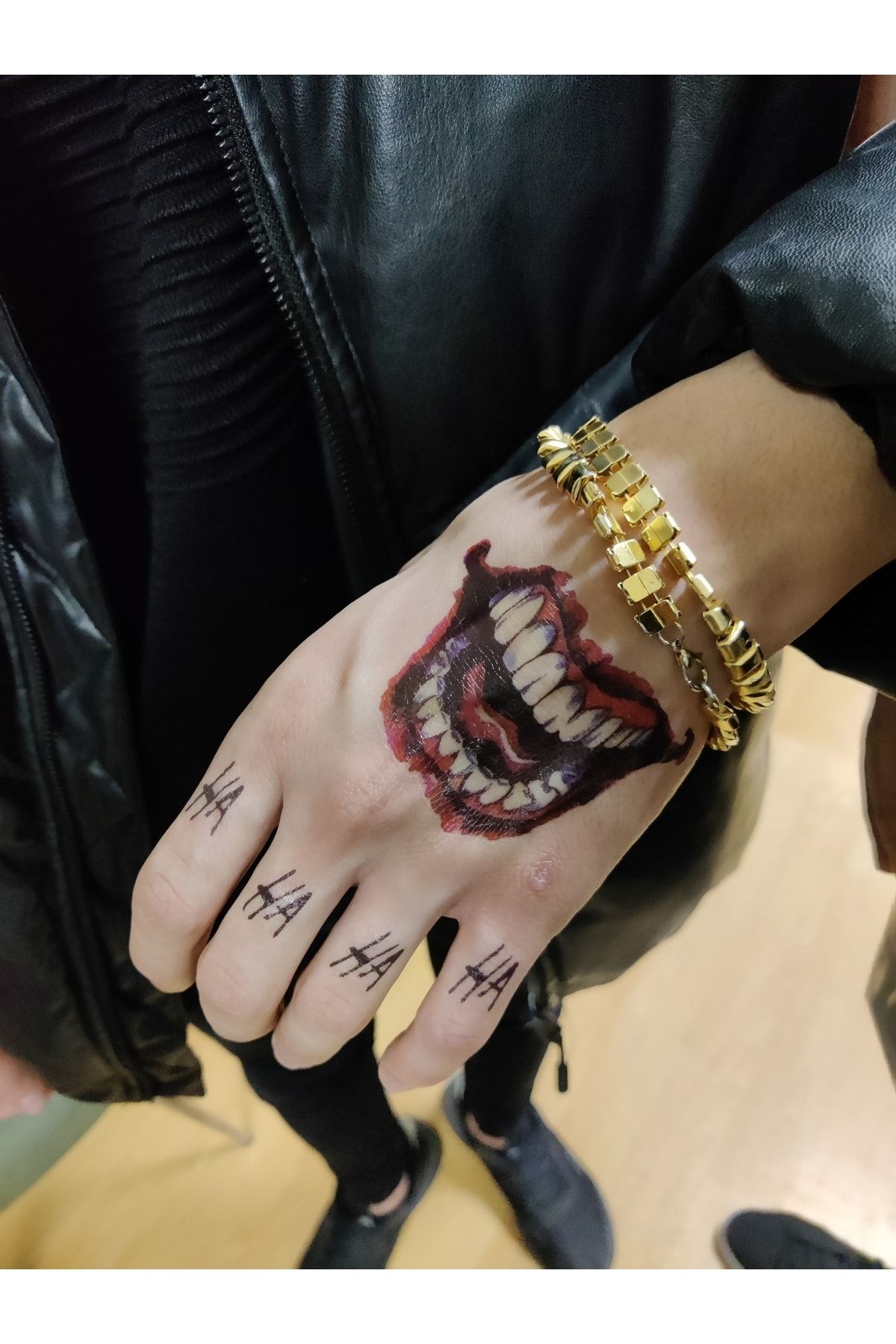 Store&Tattoo Joker Dudak 3d Geçici Dövme Orta Boy 11x8 Cm
