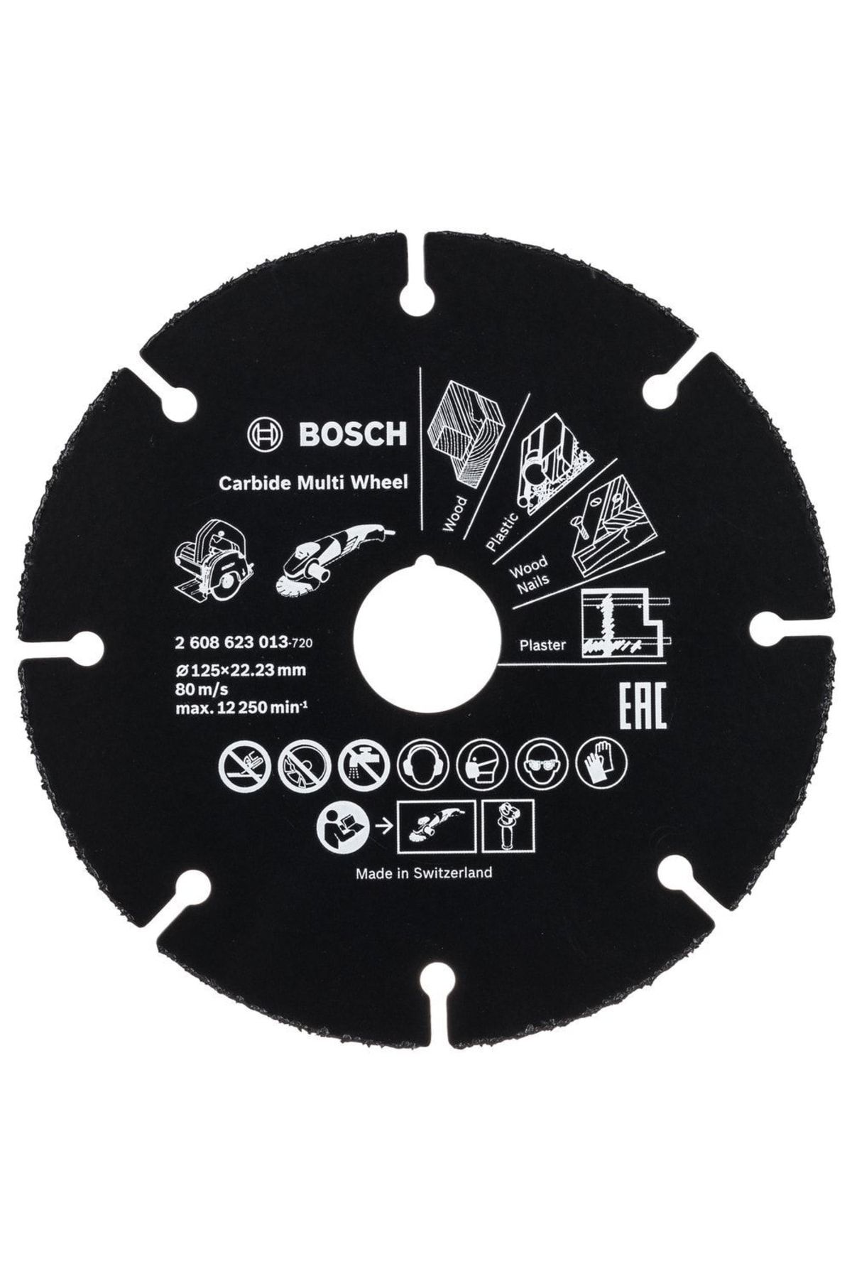 Bosch Carbide Multi Wheel 125mm Ahşap Ve Plastiği Güvenli Kesici Disk - 2608623013