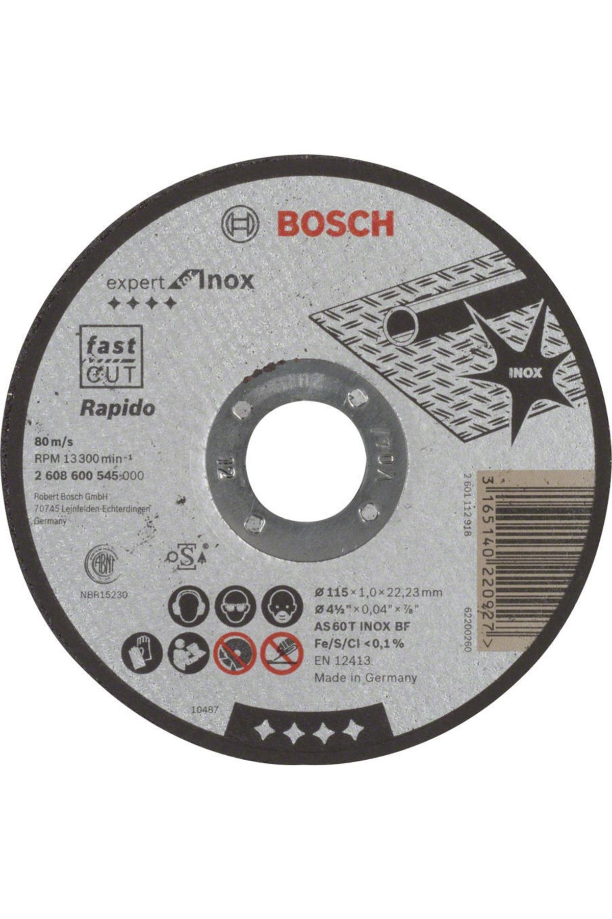 Bosch Expert For Inox Rapido 115*1,0 Mm Düz Kesme Diski - 2608600545
