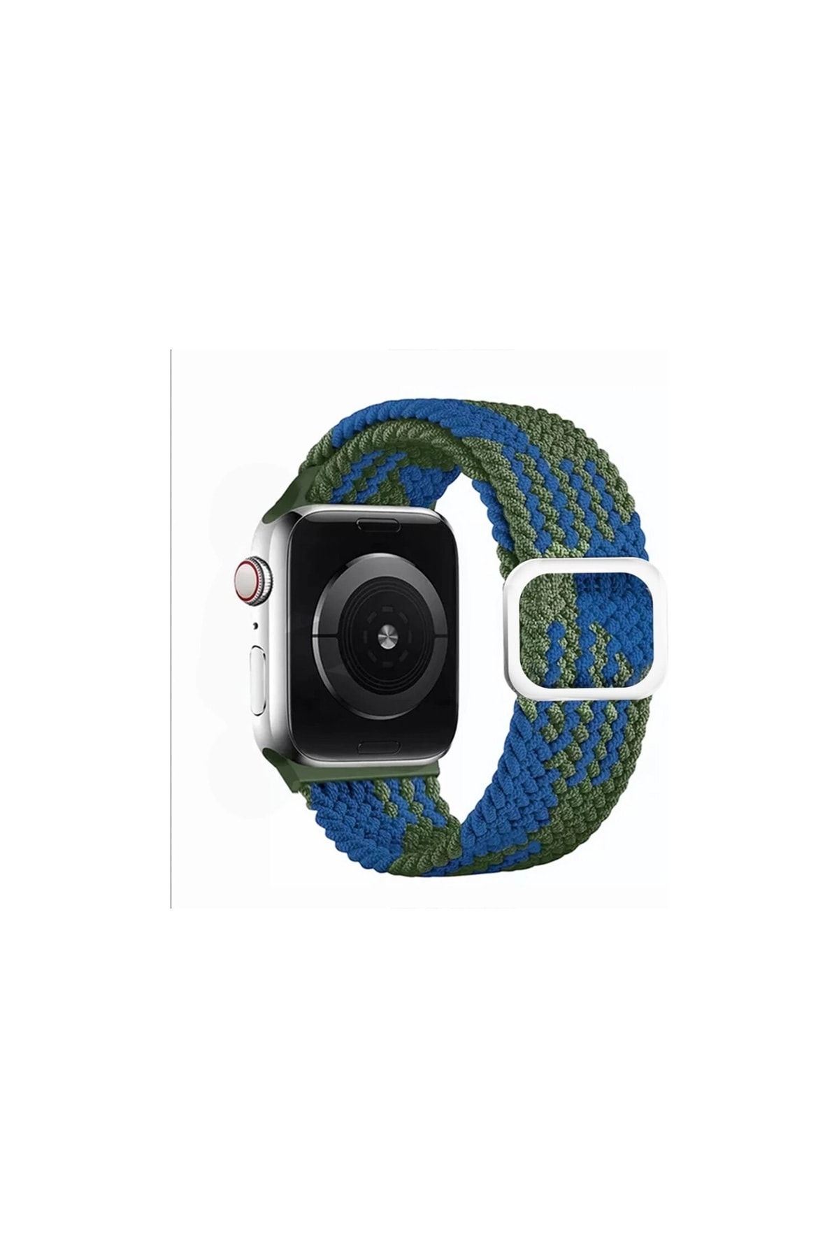 Bilişim Aksesuar Apple Watch Kordon 3 4 5 6 7 Se 42mm 44mm 45mm Örgü Tokalı Kordon Yesil Mavi