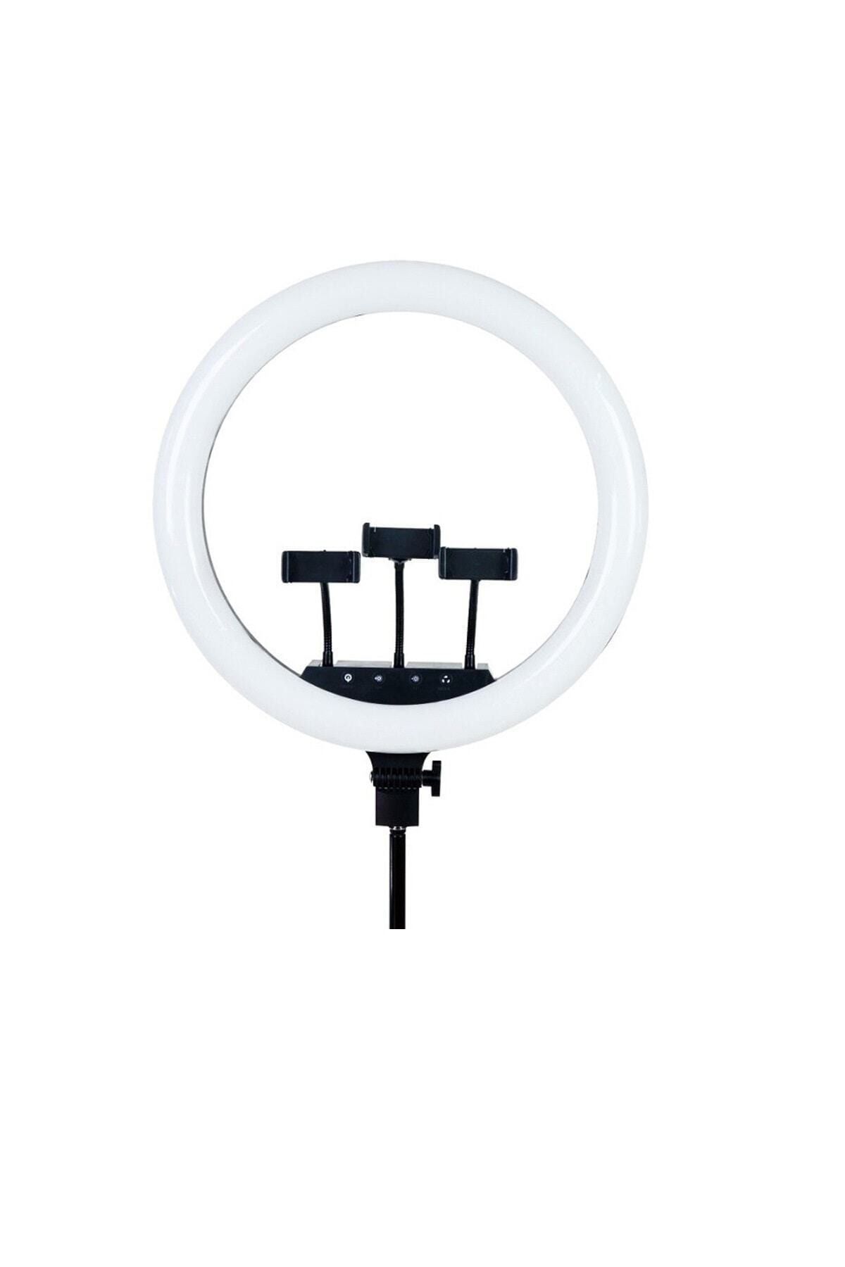 Ring Light Led Rl-21 Inç 220v Girişli 3 Adet Telefon Tutacaklı+uzaktan Kumanda+çantalı Selfie Işığı