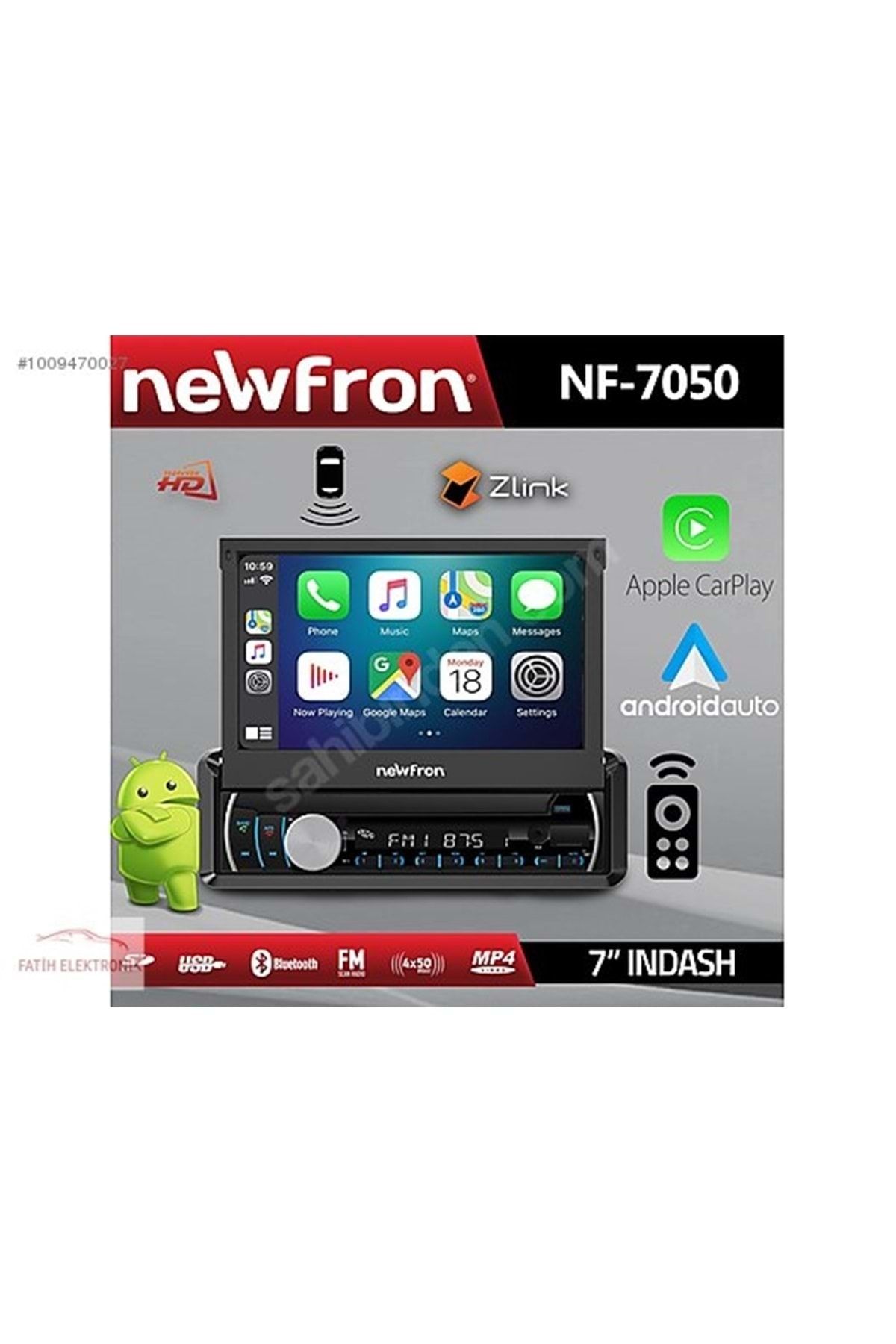 newfron Nf-7050 7"+64m Flash+sd+usb+bluetooh+mirror Link+oto Indash Teyp