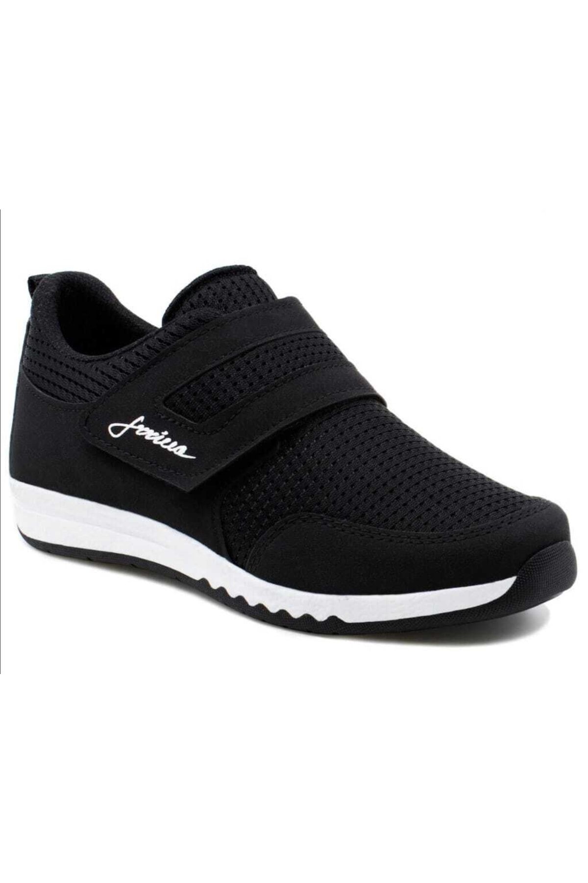 RavenShoes Unisex Siyah Raven Shoes Cırtlı Sneaker Spor Ayakkabı