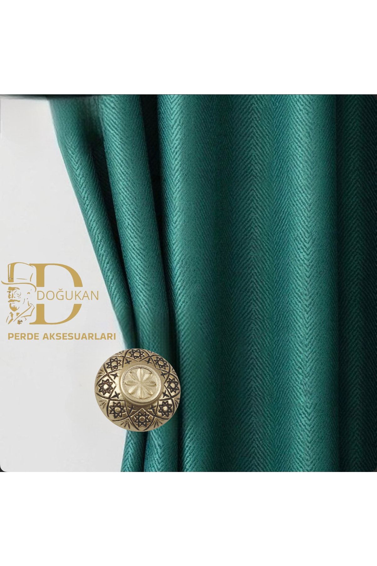 Doğukan perde aksesuarları Pr-20 Renso Altın Varak Özel Tasarım Polyester (1 ADET)