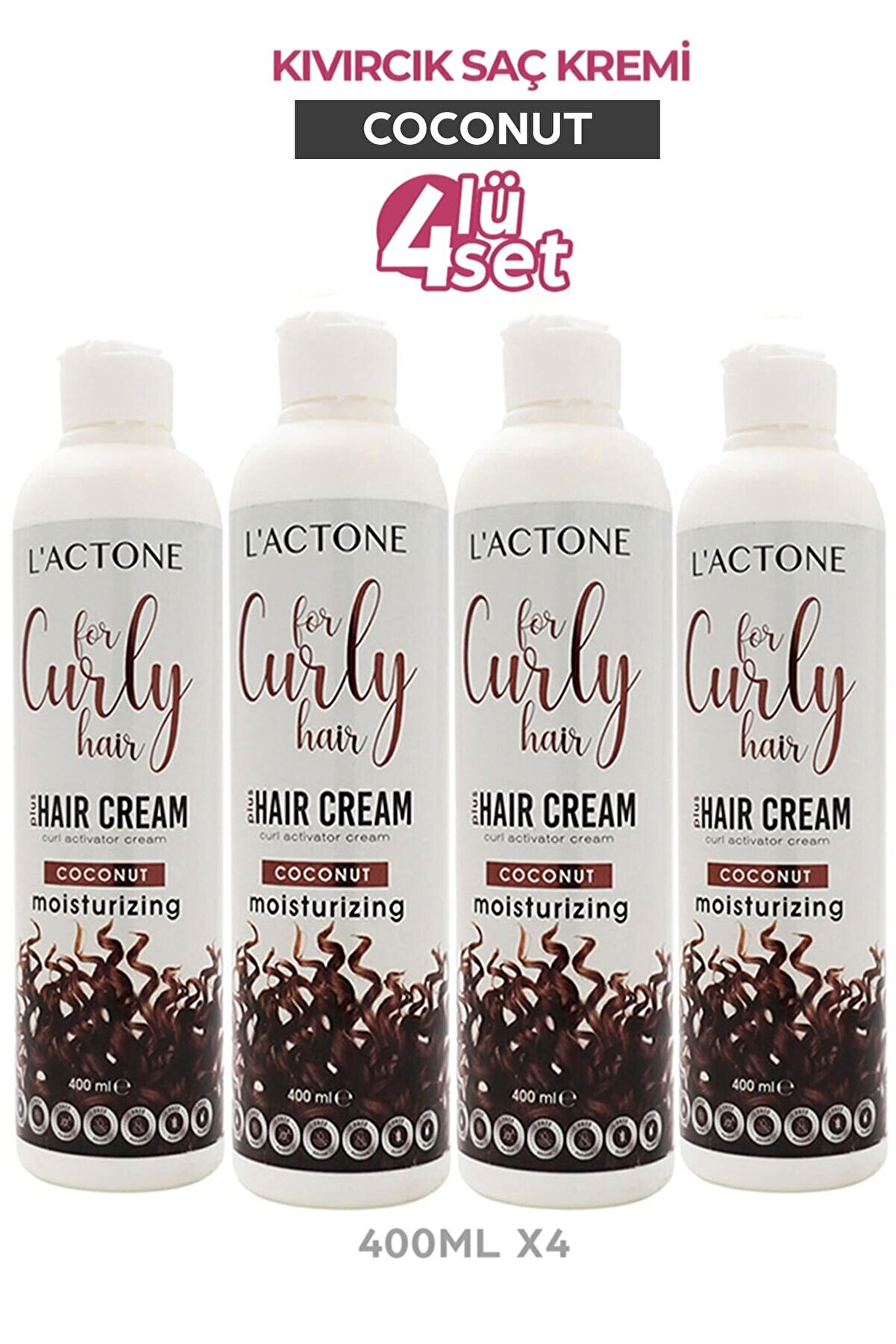L'ACTONE 4'lü Kıvırcık Saç Için Coconut Aktivatör Krem