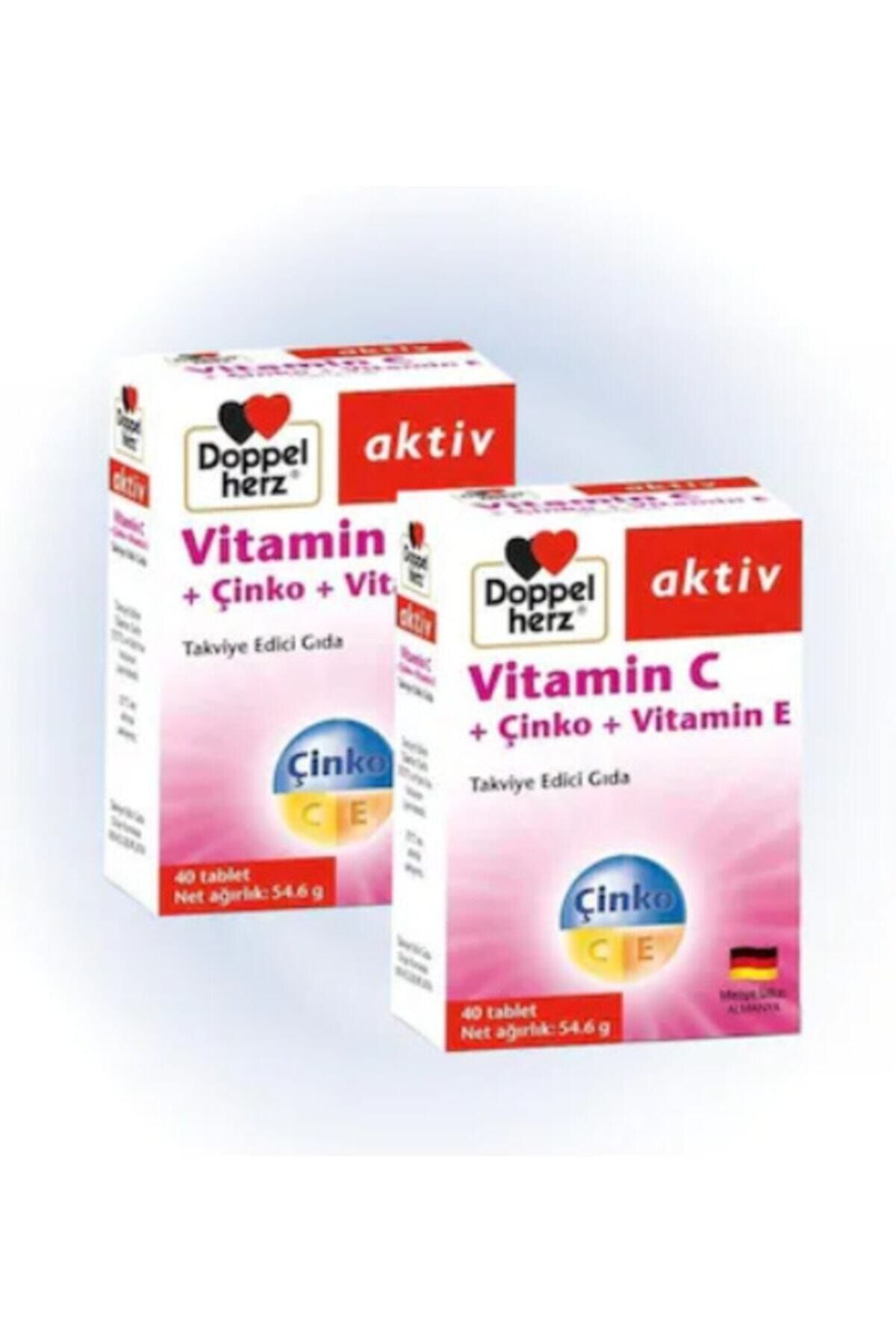 Doppelherz Aktiv Vitamin C Çinko Vitamin E 40 Tablet - 2'li Paket