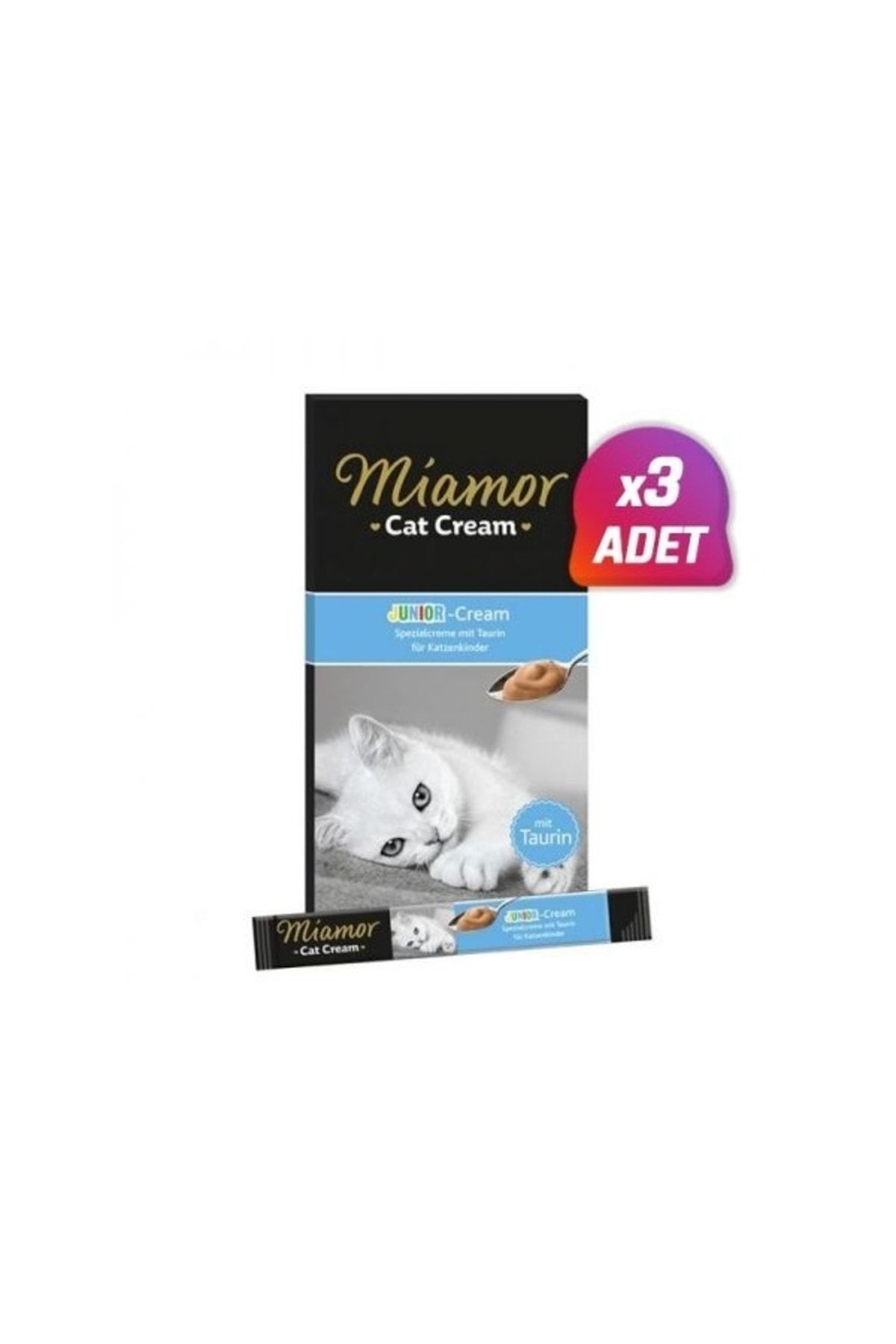Miamor 3 Adet - Junior Cream Süt Kremalı Ek Besin Ve Yavru Kedi Ödülü 6x15 Gr