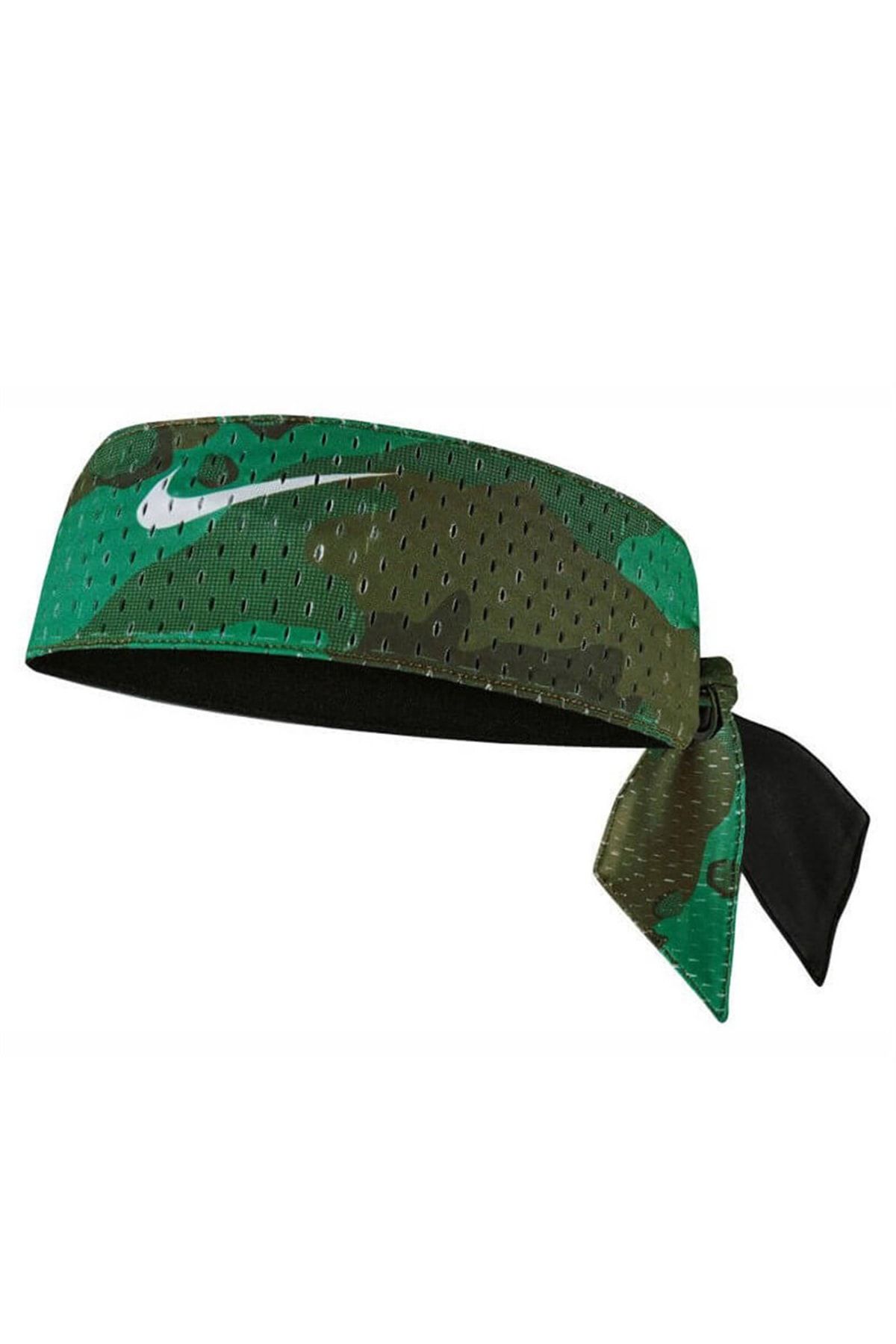 Nike Dri Fit Head Tie Bandana Çift Taraflı Tenisçi Kafa Bandı Yeşil Kamuflaj Ve Siyah
