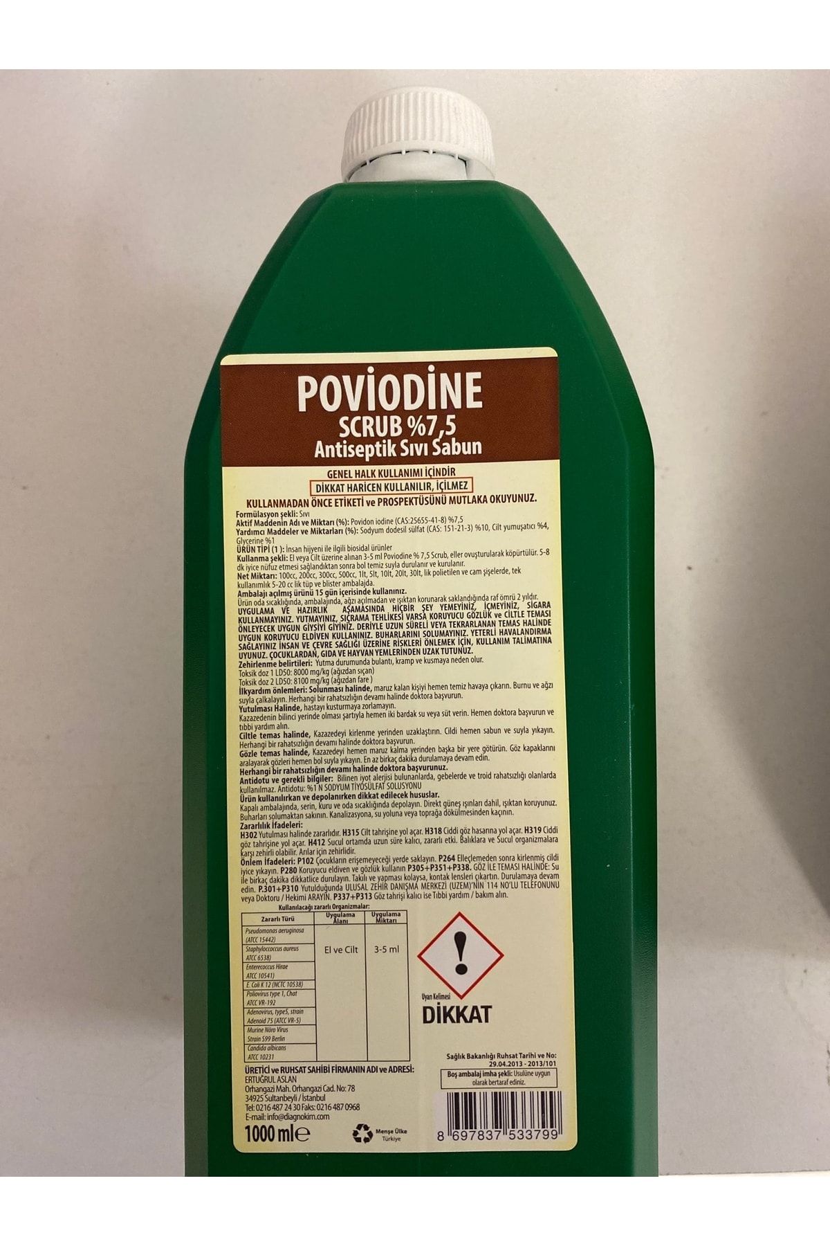 Poviodine Scrub Antiseptik Sıvı Sabun (ölü Deri Atımı Için Kullanılan Masaj Sabunu)