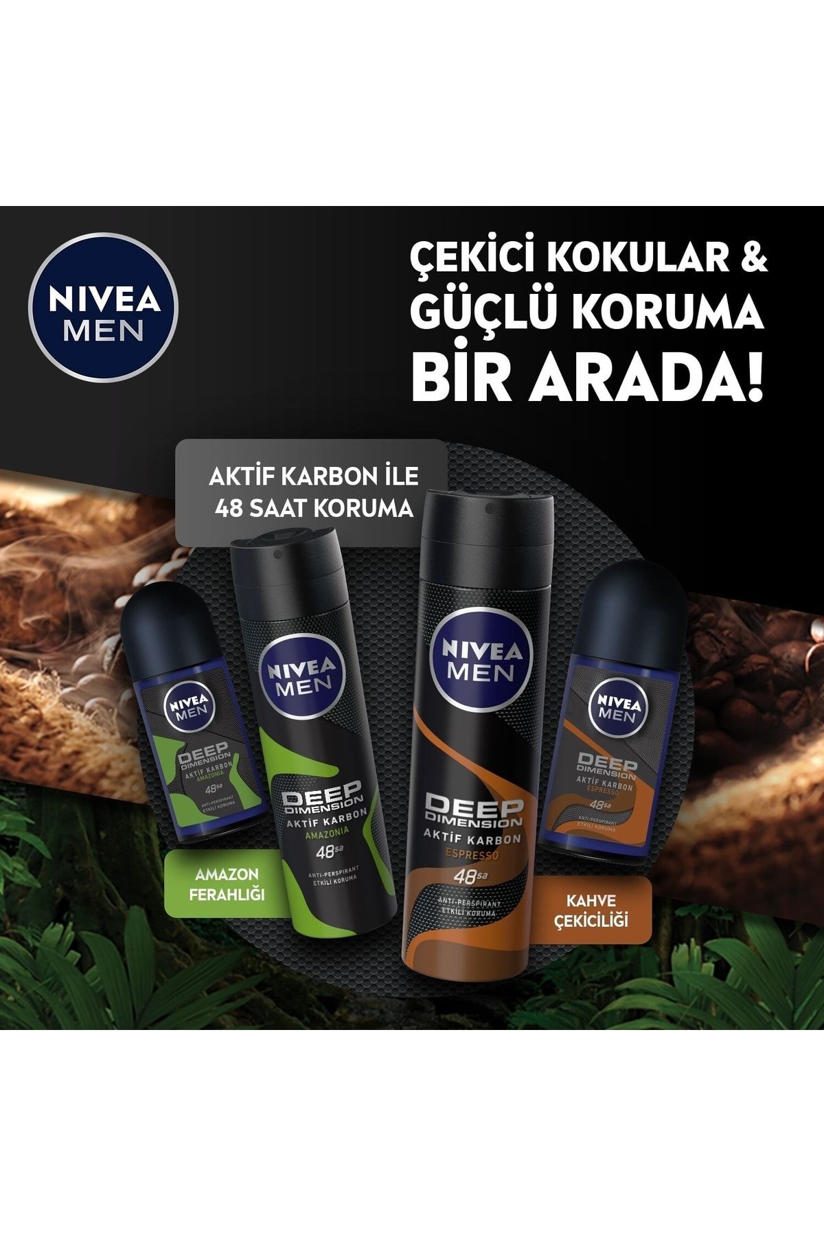 Men Erkek Sprey Deodorant Deep Dimension Espresso 150ml, 48 Saat Anti-perspirant Koruma_6
