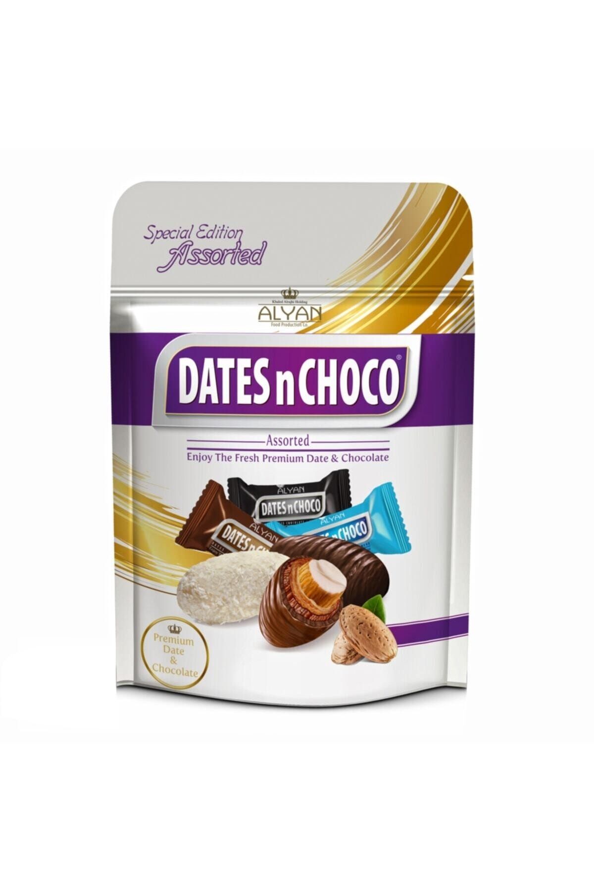 DATESnCHOCO Dates N Choco Sütlü Bitter Beyaz Çikolata Kaplı Bademli Hurma 90 gr