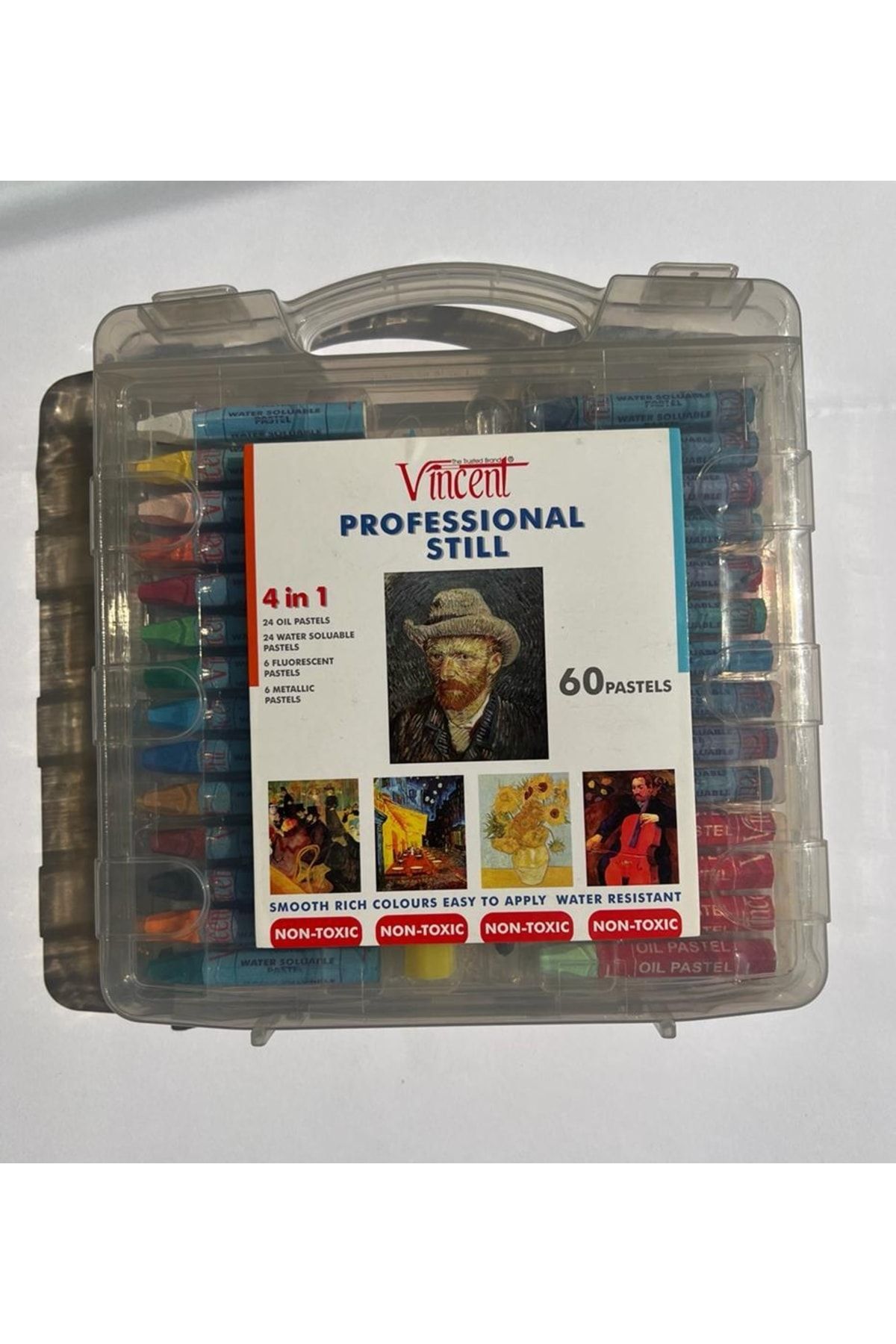 Vincent Pastel Boya//plastik Çantalı/60 Lı Set