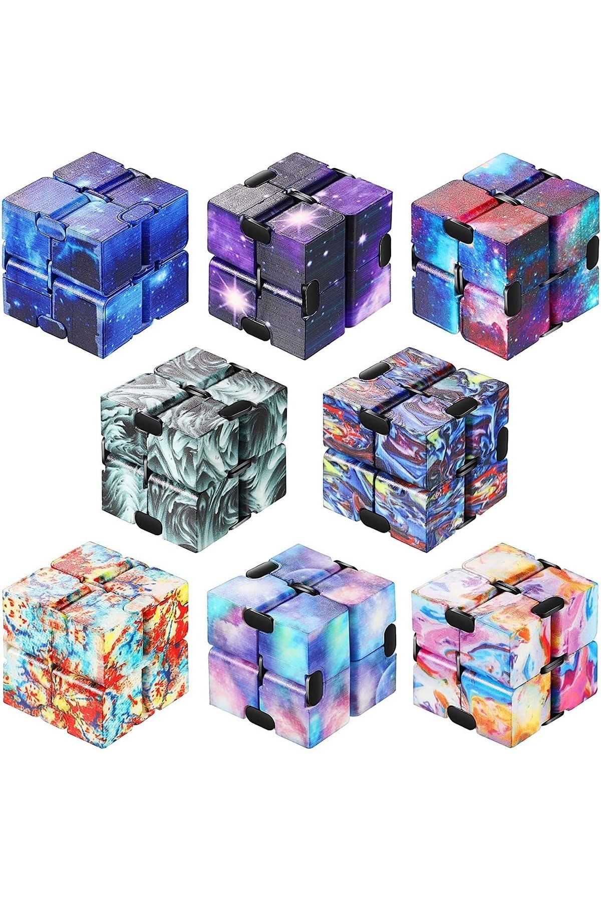 e-life shop Es8948 Infinity Cube Thinkmaster Fidget Grafiti Desenli Stres Küpü Stres Giderici Oyuncak 1 Adet