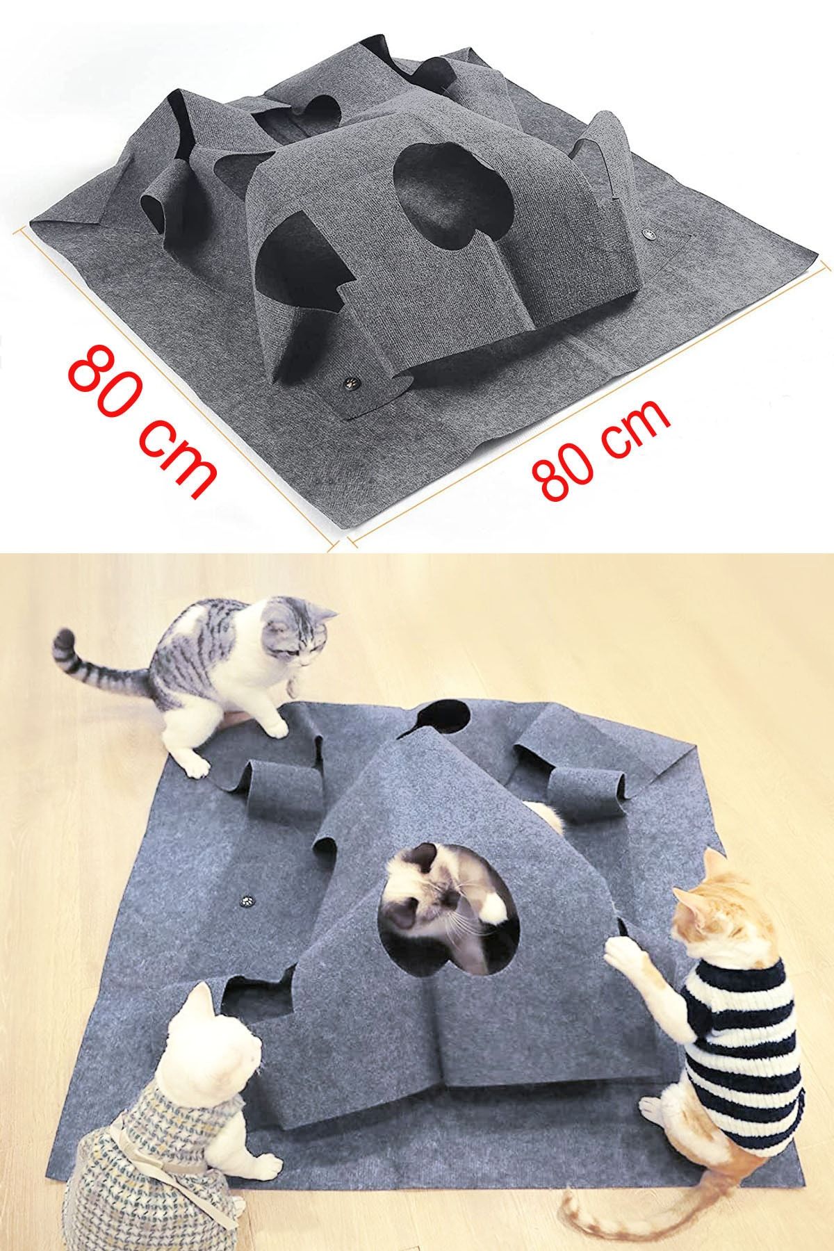 Sisso Luck Kedi Tüneli Fonksiyonel Kedi Yatağı Evcil Kedi Tepeleri Oyun Alanı Interaktif Kedi Oyuncağı