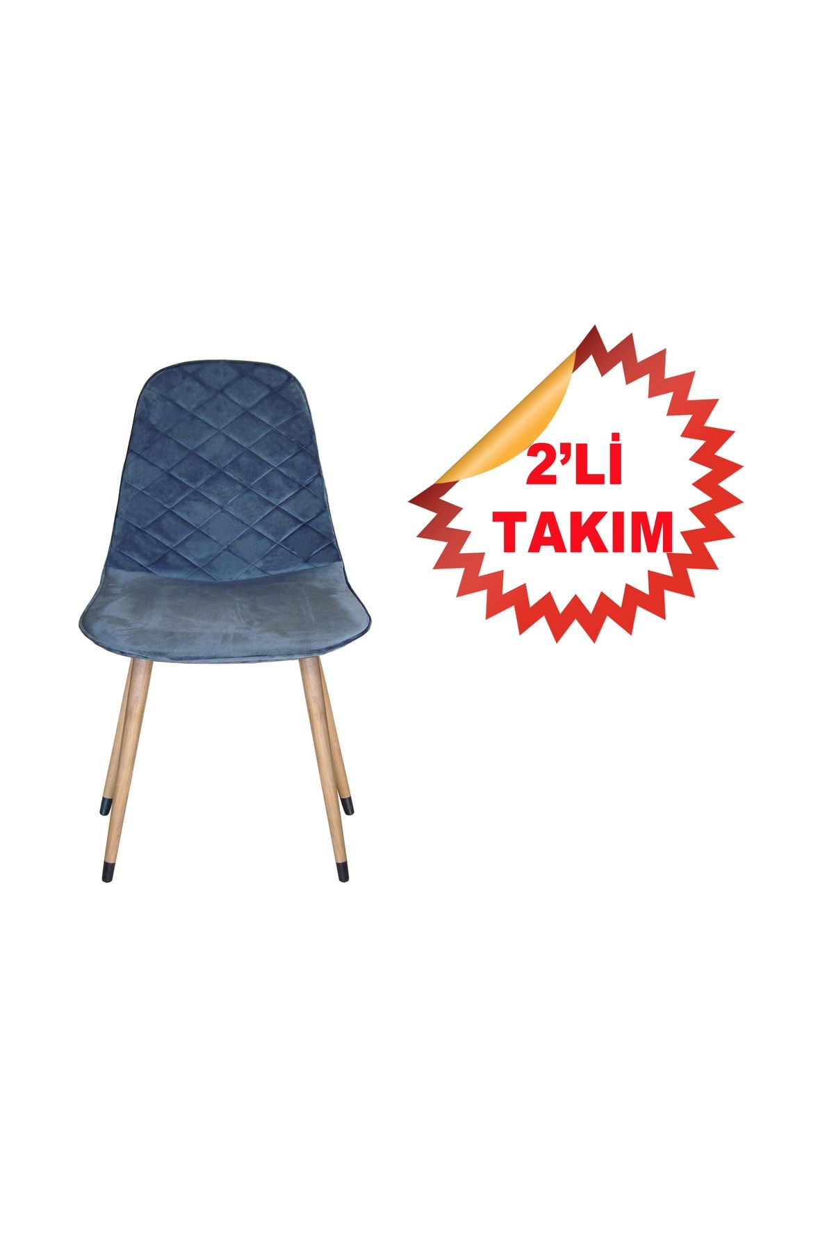NETAKS Estelia Truva 2 Adet Ergonomik Ahşap Ayaklı Dikişli Kaliteli Sandalye 4 Renk Şeçeneği