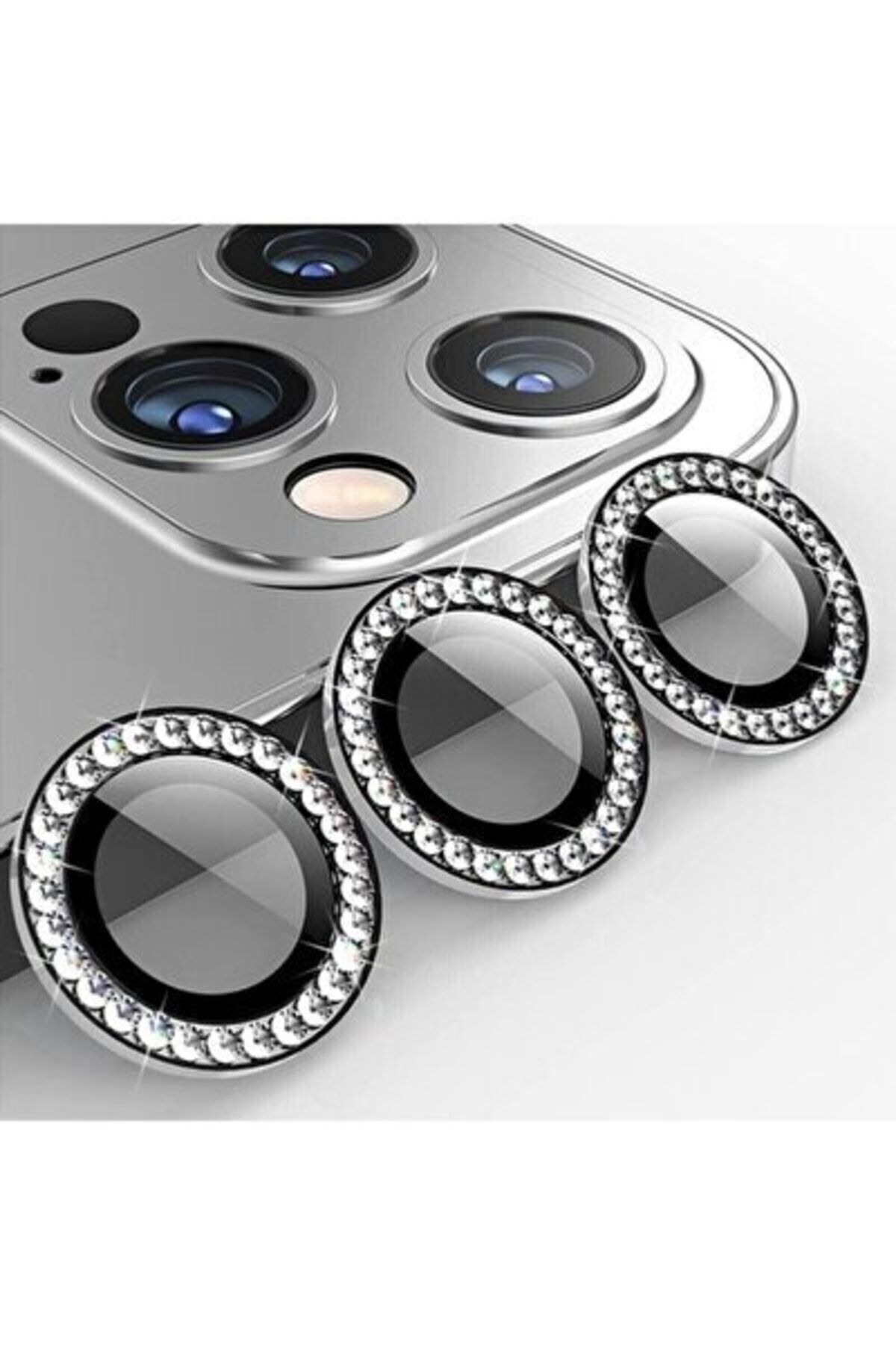 Vip Case Iphone 11 Pro/11 Pro Max / Iphone 12 Pro Modelleri Ile Uyumlu Swarovski Taşlı Kamera Lens Koruyucu