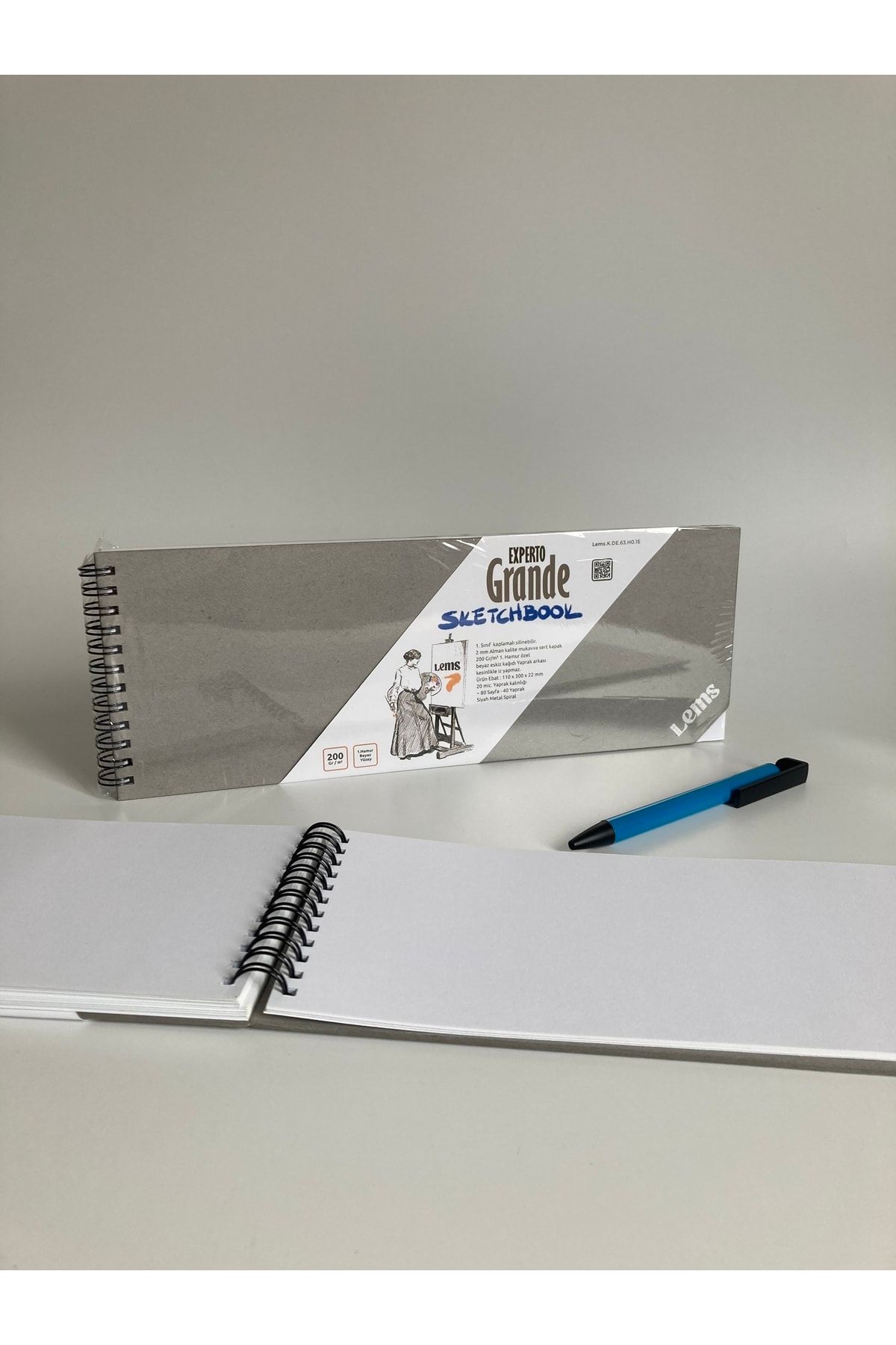 Lemsstudio Experto Grande 200 Gr. 80 Syf 40 Yaprak Sert Kapak Sketchbook Eskiz Defteri Sketch Book