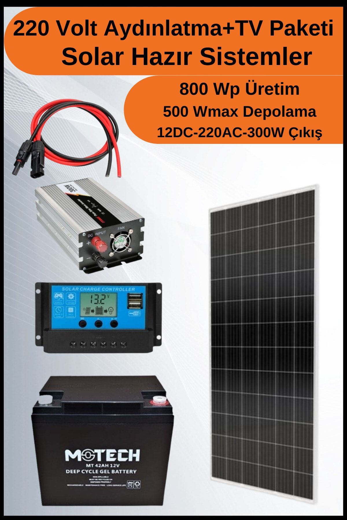 N&D Lighting Tv+aydınlatma Short Mono Solar Paket 220 Volt-800wp