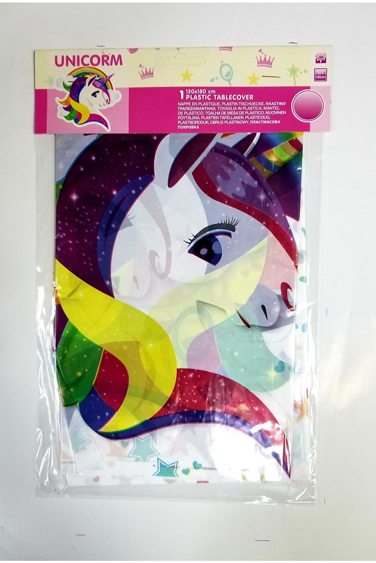 Unicorn Temalı Plastik Masa Örtüsü 120x180 Cm