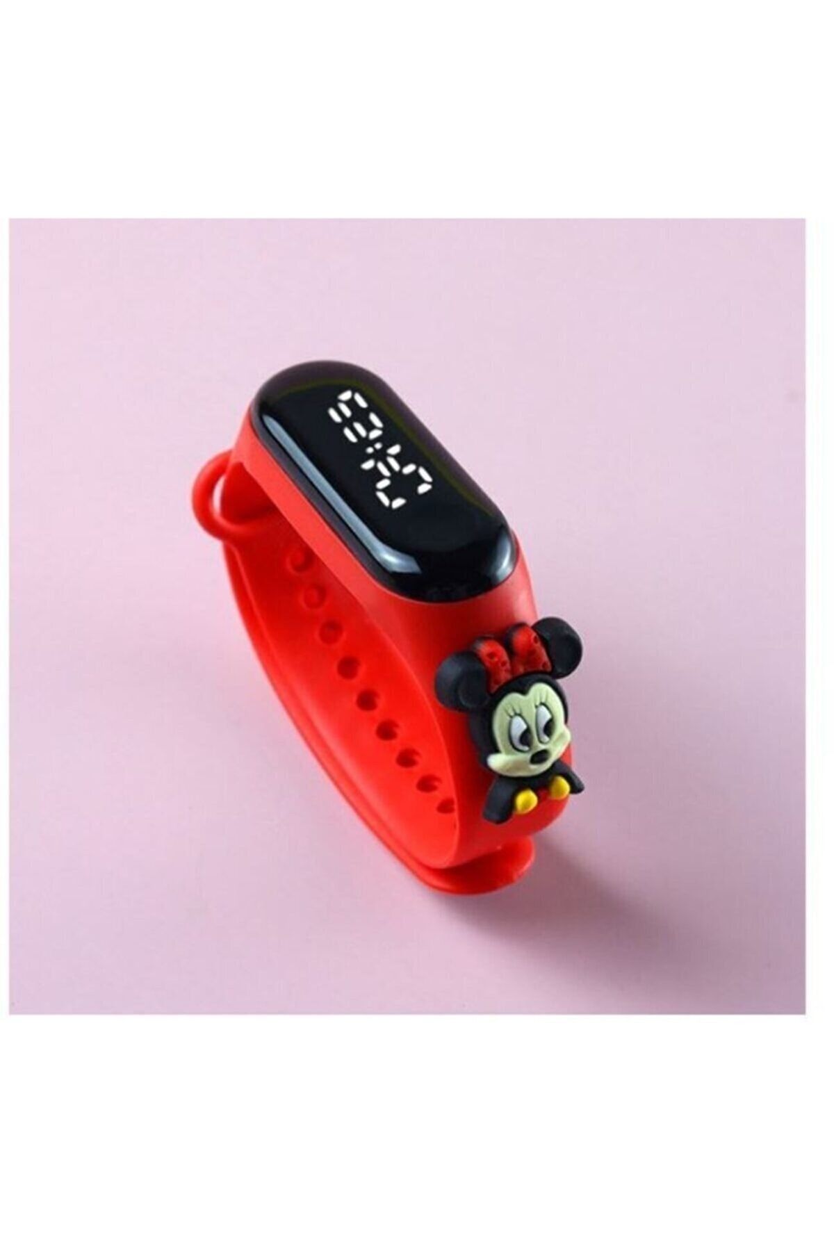 Schulzz Yeni Disney Led Dokunmatik Çocuk Spor Elektronik Kol Saat Kırmızı Özel Saat Kutusunda Hediye Paketi