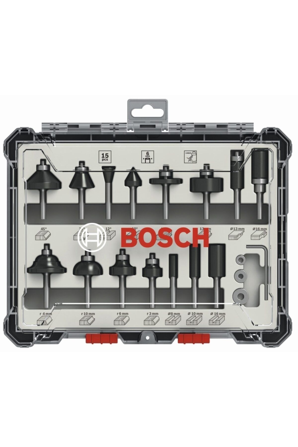 Bosch Freze Seti 15 Parça Karışık 6 Mm (pro) - 2607017471