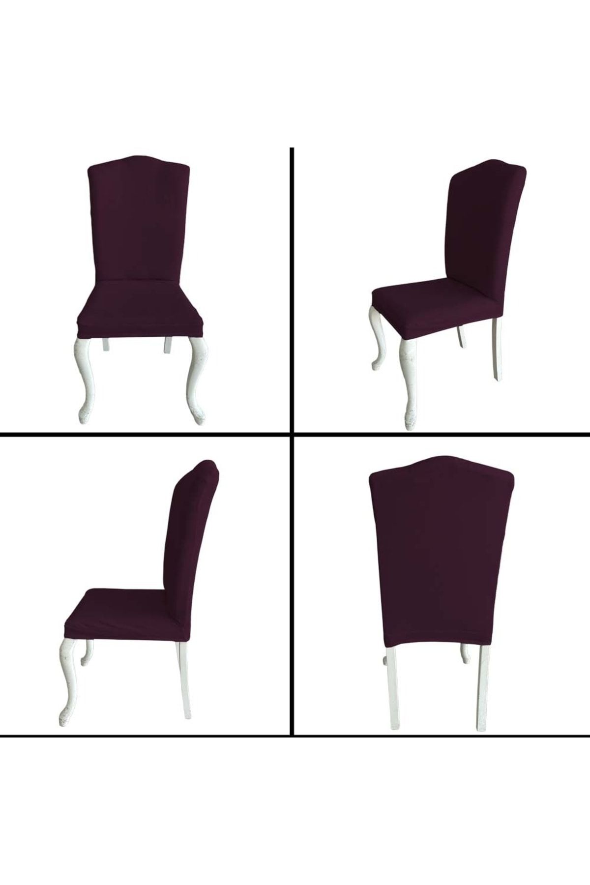 Fransız Pamuklu Mürdüm Lüks Avangarde Sandalye Kılıfı