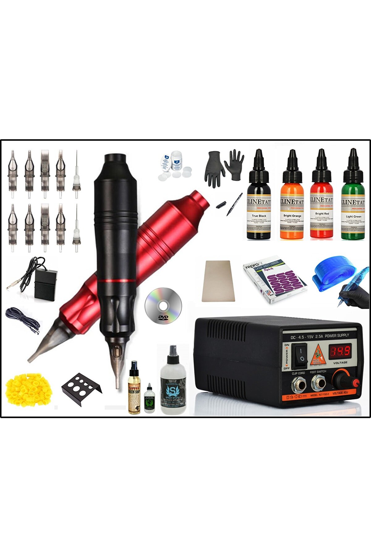 XLINETATTOO Xl-5327a Hybrıd Çantalı Siyah Renk Tattoo Pen Dövme Makinası Seti - Mabuchı Motor