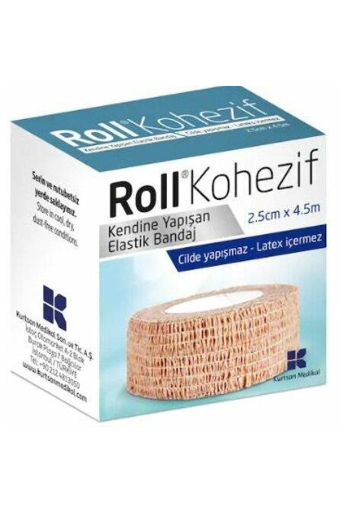 Roll Kohezif Koban Bandaj Kendinden Yapışkanlı Bandaj 2.5cm x 4.5mt