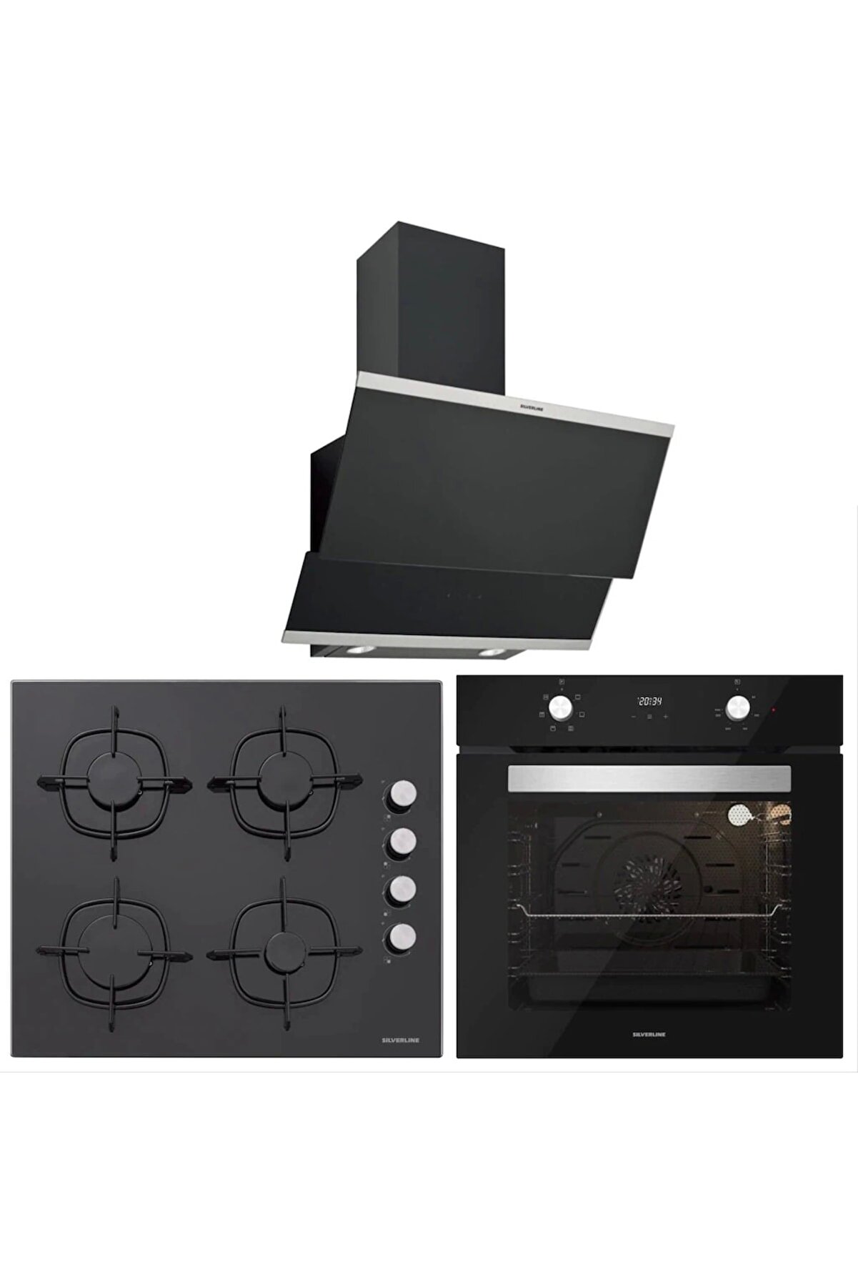 Bo6502b02 - Cs5335b01 - 3420 Classy 60 Siyah Cam Ankastre Set