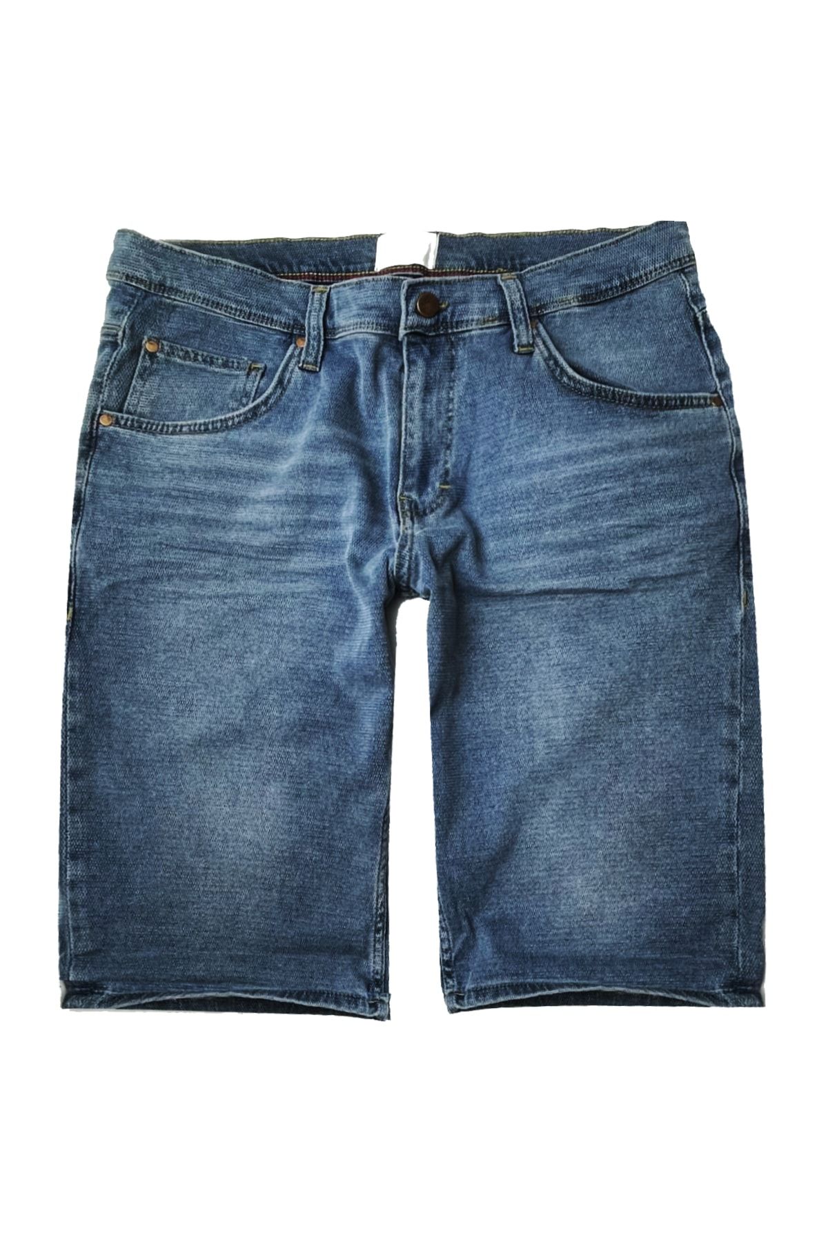 alaska the last frontier Slim Fit Esnek Rahat Kumaş Mavi Kısa Kot Şort