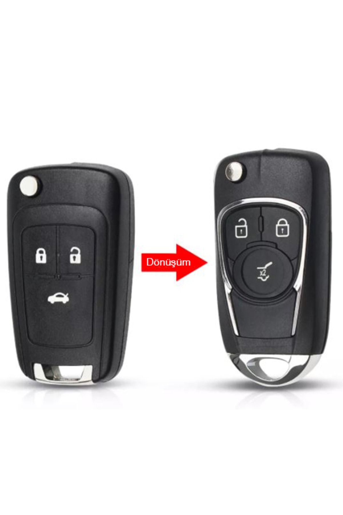 babikamium Opel Astra Insignia Çevirici Sustalı Oto Kumanda Kabı 3 Buton Araba Anahtarı Kap