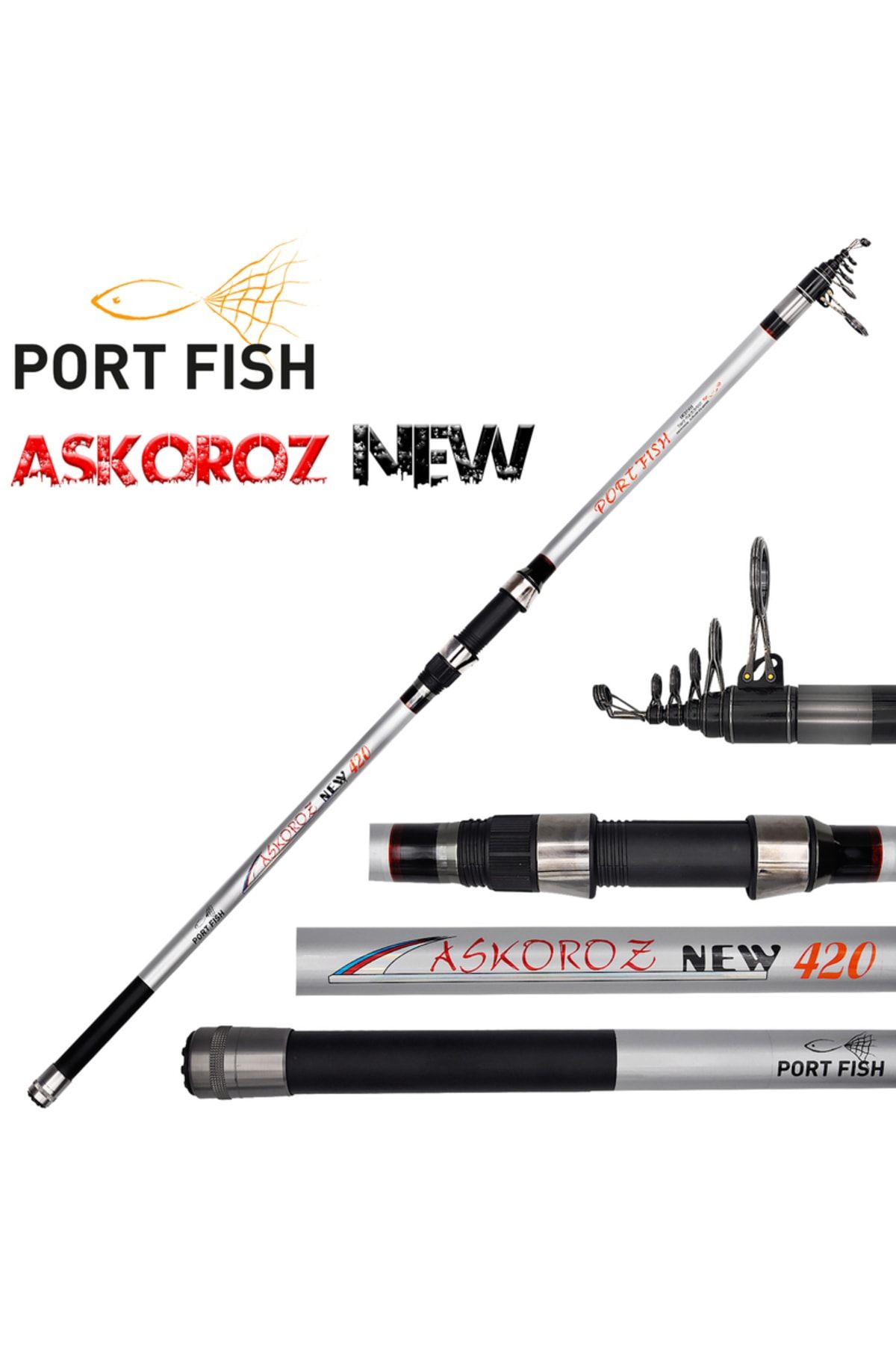 Port Fish Portfish Askoroz New Model Surf Carbon Balıkçı Olta Kamışı 100-250 Gr 420 Cm